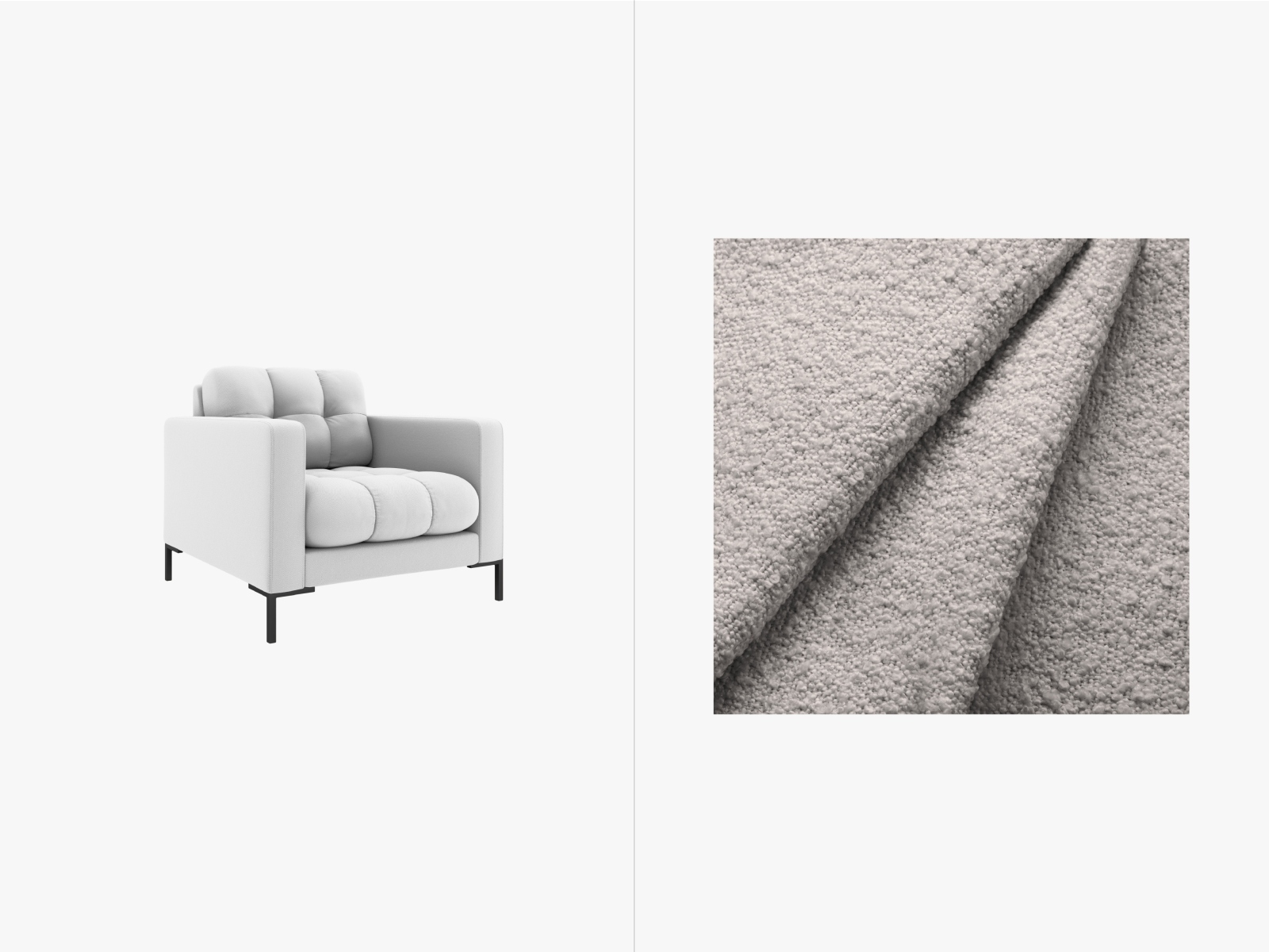 Boucle Armchair, "Mamaia", 1 Seat, 87x96x75