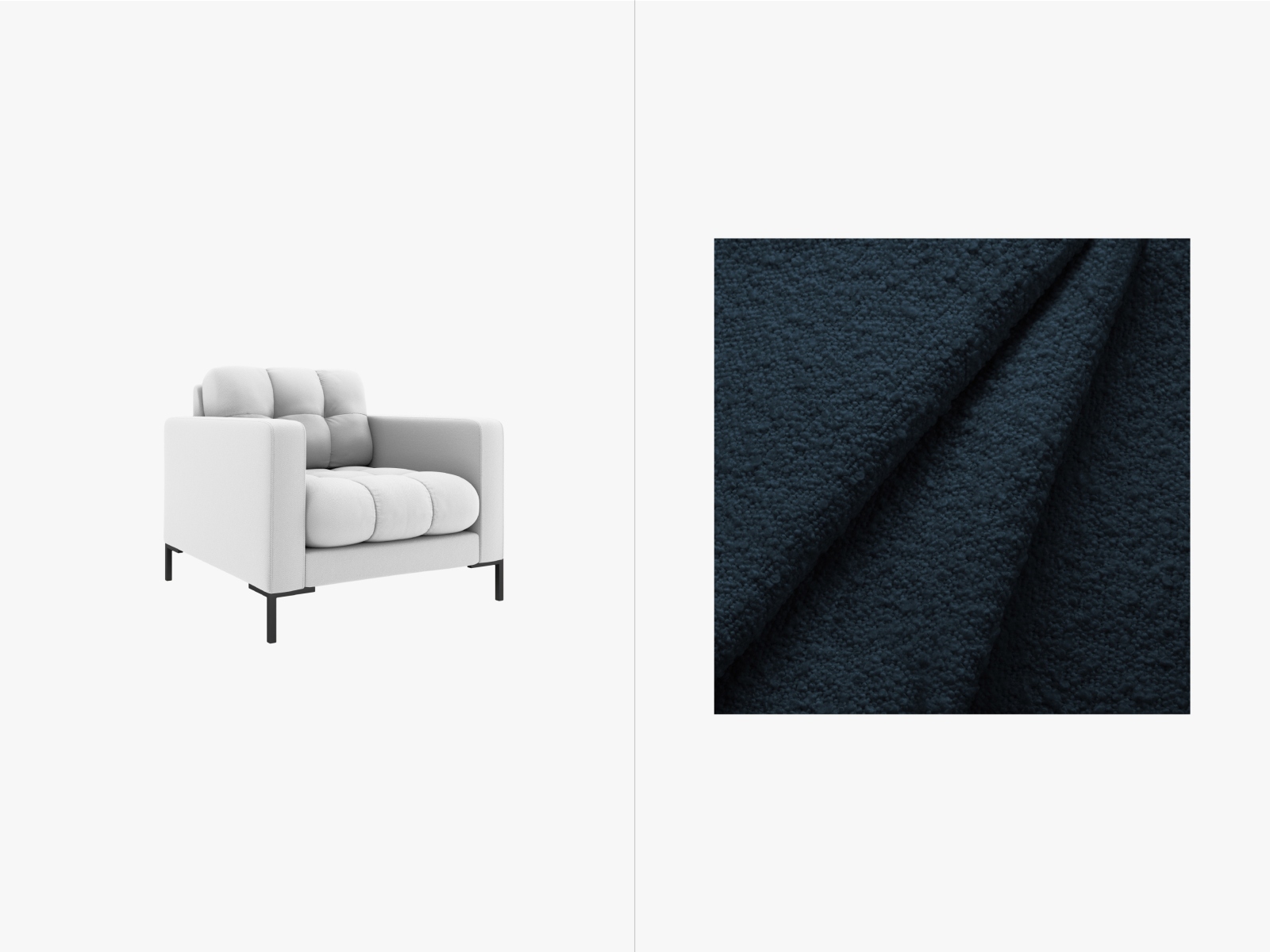 Boucle Armchair, "Mamaia", 1 Seat, 87x96x75