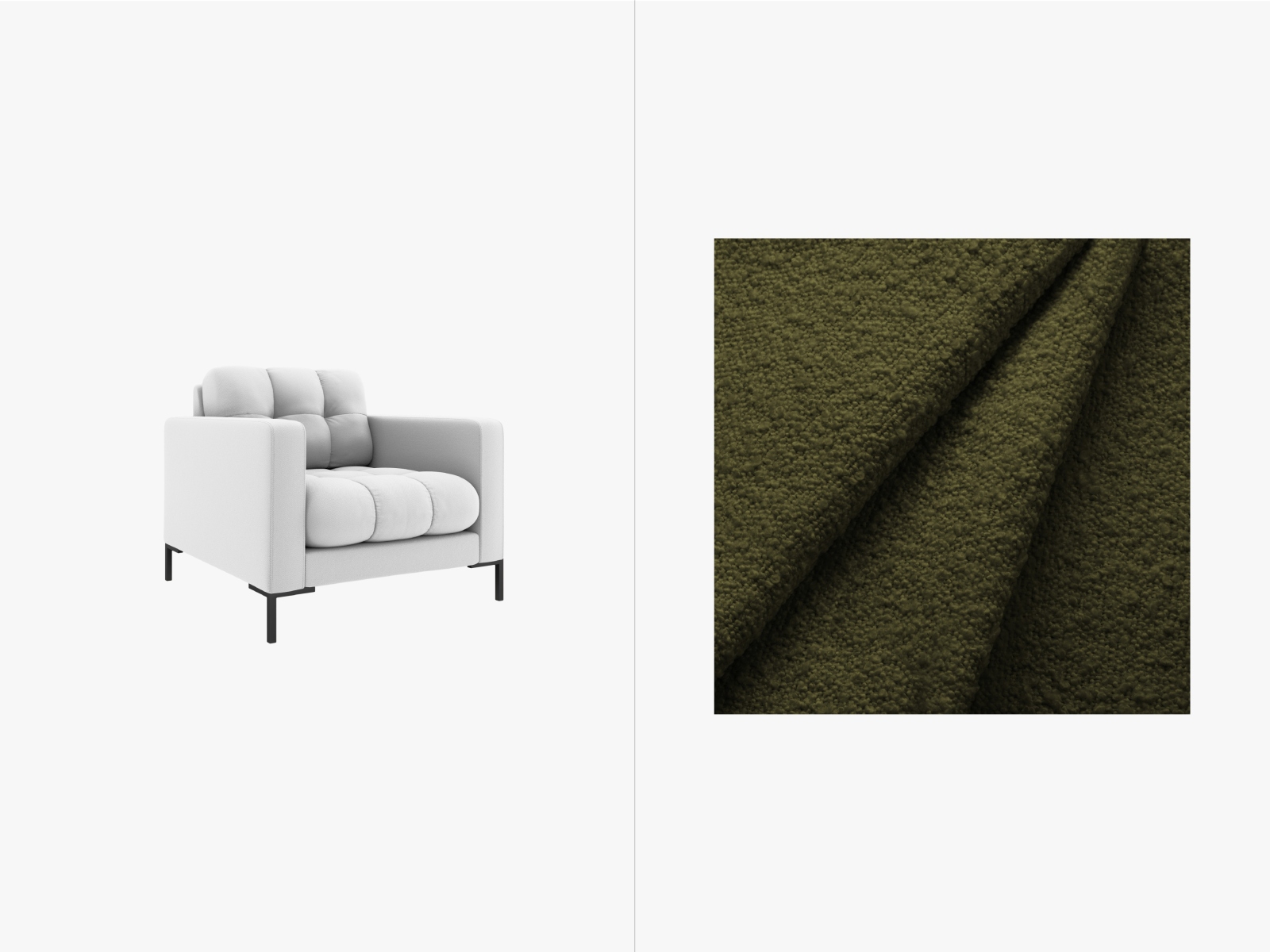 Boucle Armchair, "Mamaia", 1 Seat, 87x96x75