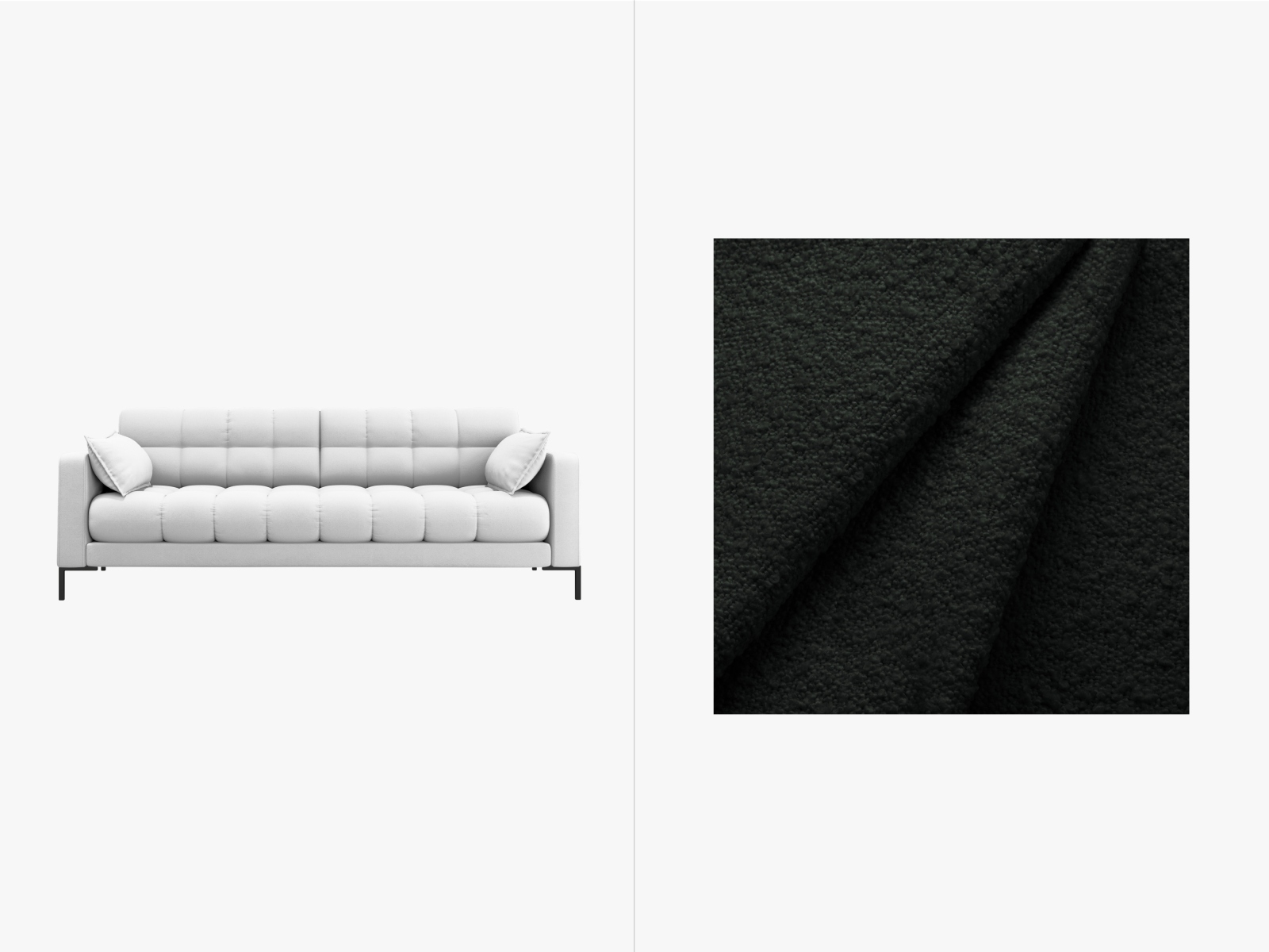 Boucle Sofa, "Mamaia", 4 Seats, 217x96x75