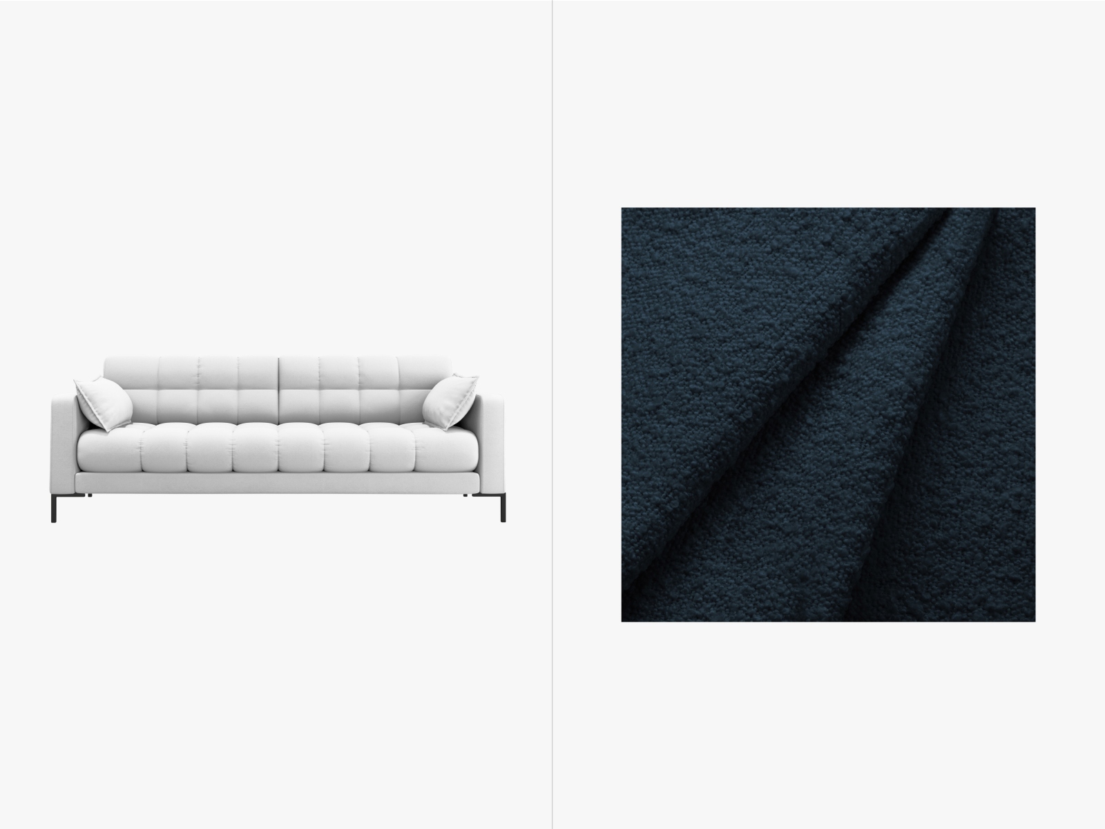 Boucle Sofa, "Mamaia", 4 Seats, 217x96x75