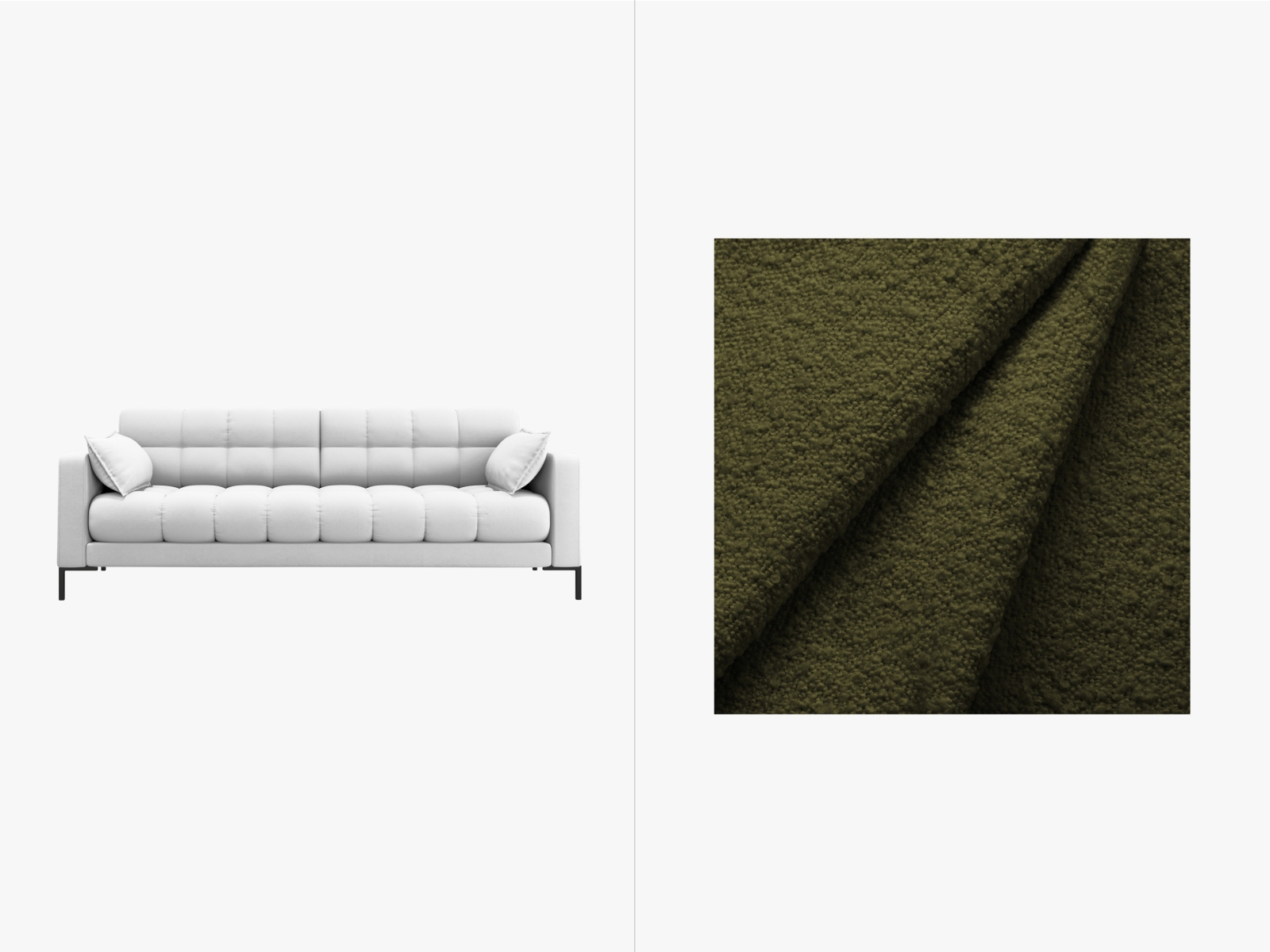 Boucle Sofa, "Mamaia", 4 Seats, 217x96x75