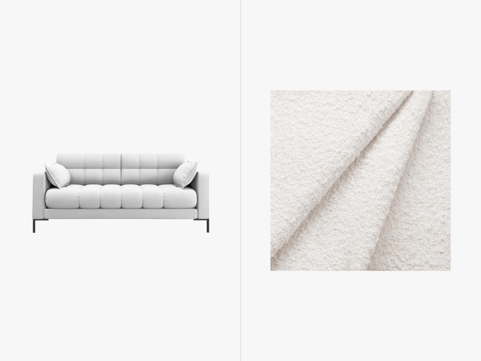 Boucle Sofa, "Mamaia", 2 Seats, 152x96x75