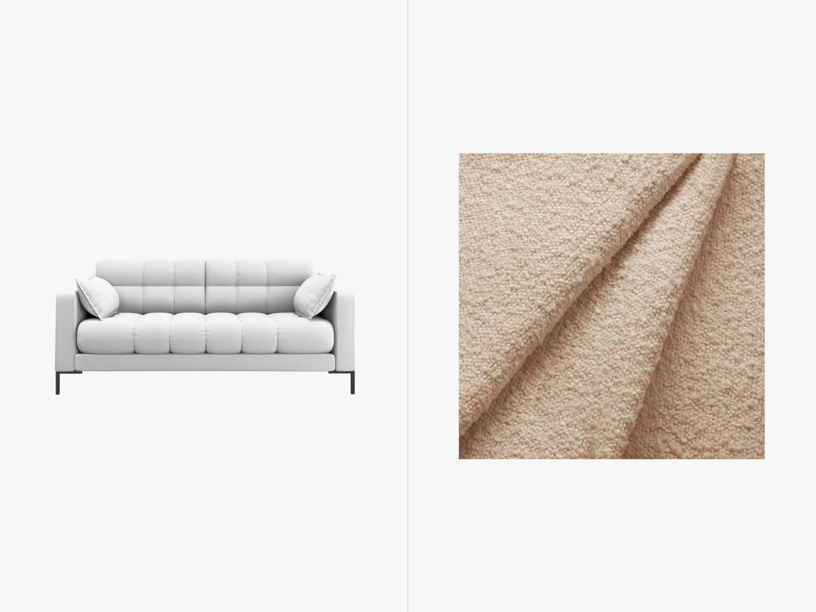 Boucle Sofa, "Mamaia", 2 Seats, 152x96x75