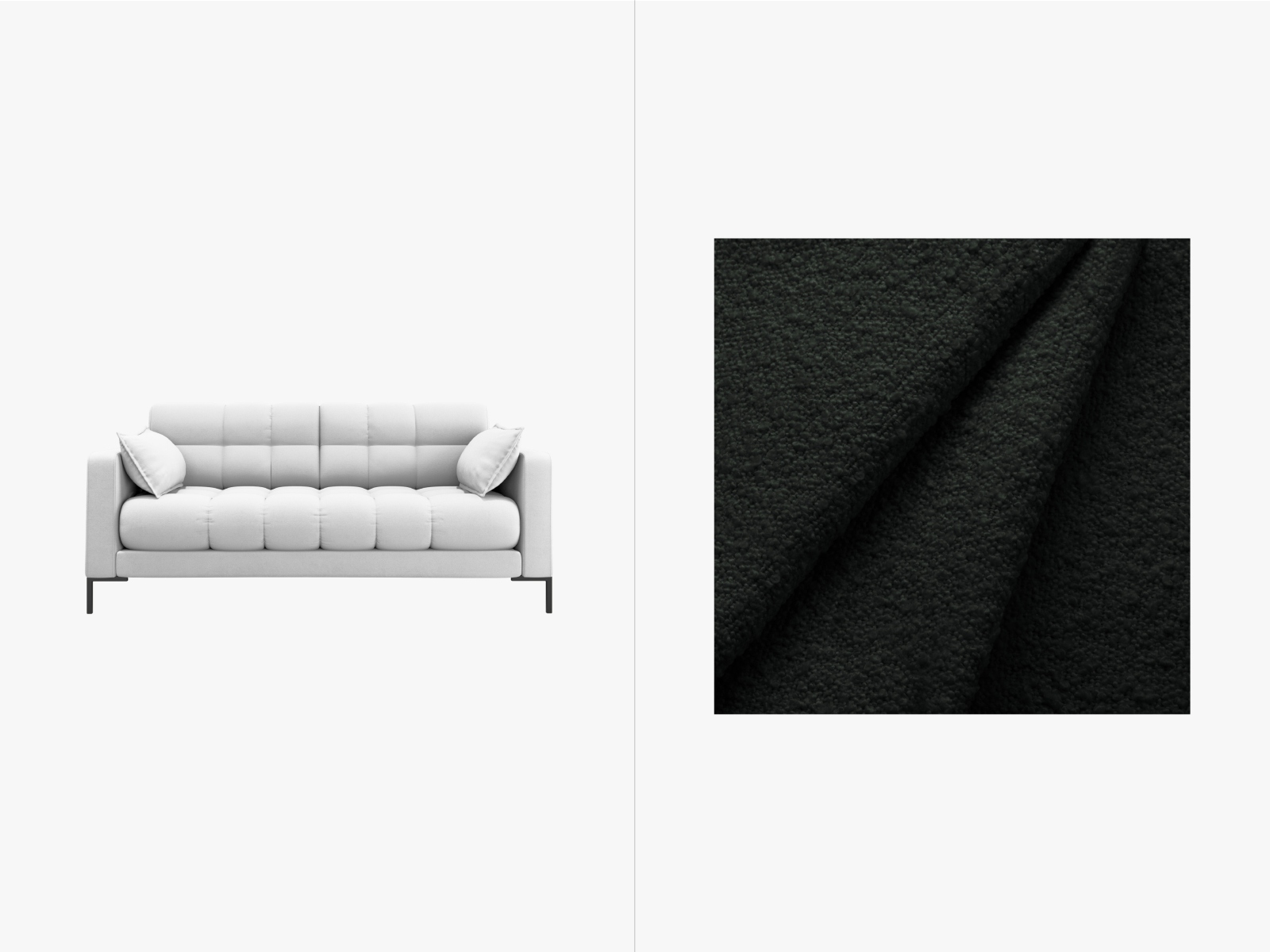 Boucle Sofa, "Mamaia", 2 Seats, 152x96x75