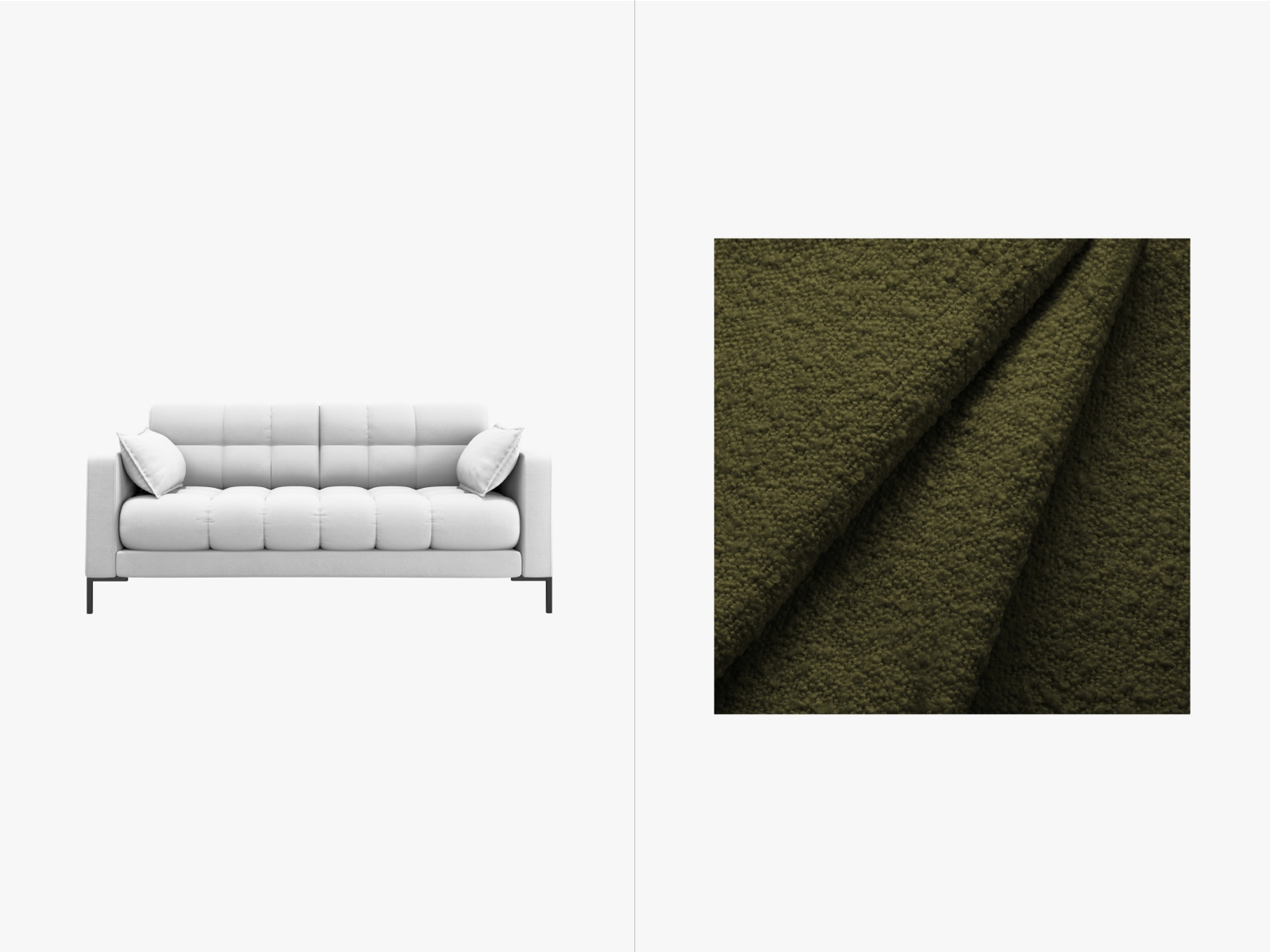 Boucle Sofa, "Mamaia", 2 Seats, 152x96x75