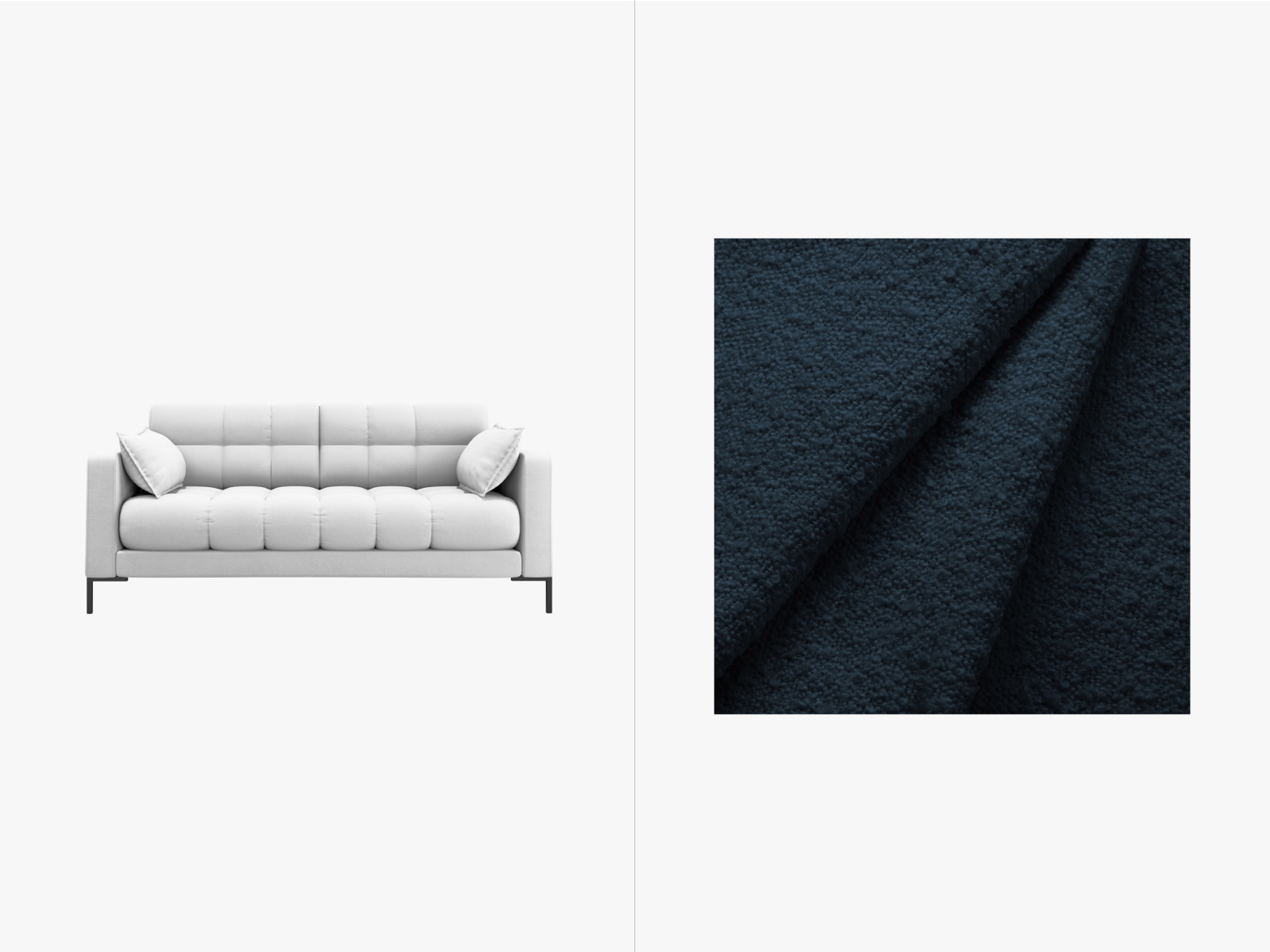 Boucle Sofa, "Mamaia", 2 Seats, 152x96x75