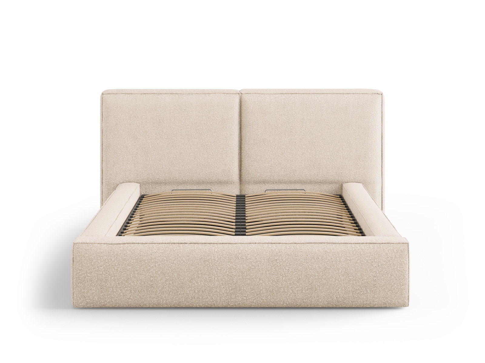 Boucle Storage Bed With Double Headboard, "Jodie", 234x228x108