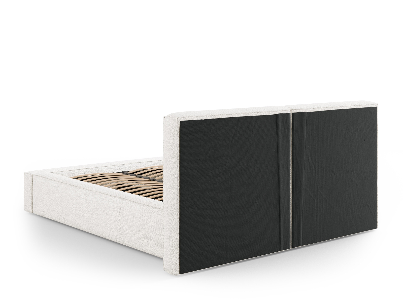 Boucle Storage Bed With Double Headboard, "Jodie", 234x228x108