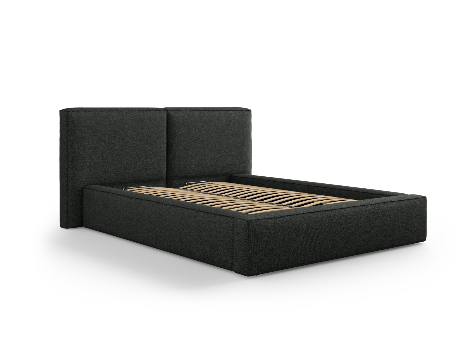 Boucle Storage Bed With Double Headboard, "Jodie", 234x228x108
