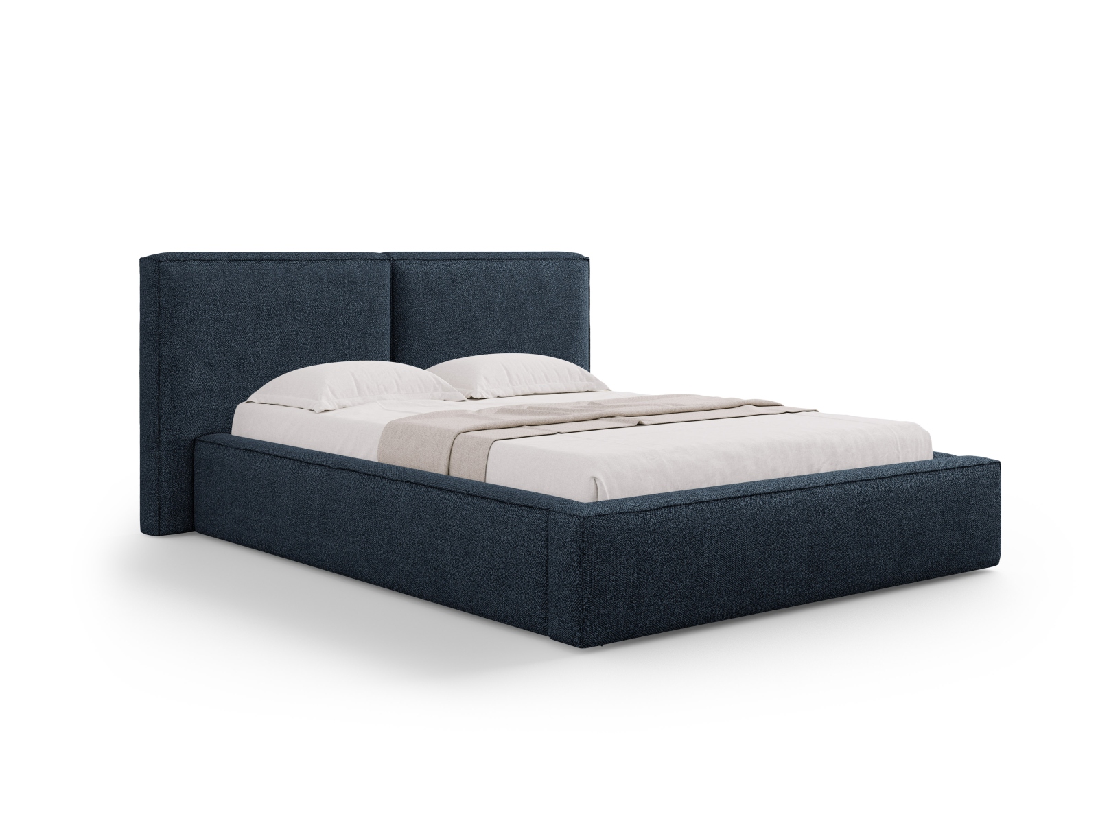 Boucle Storage Bed With Double Headboard, "Jodie", 234x228x108