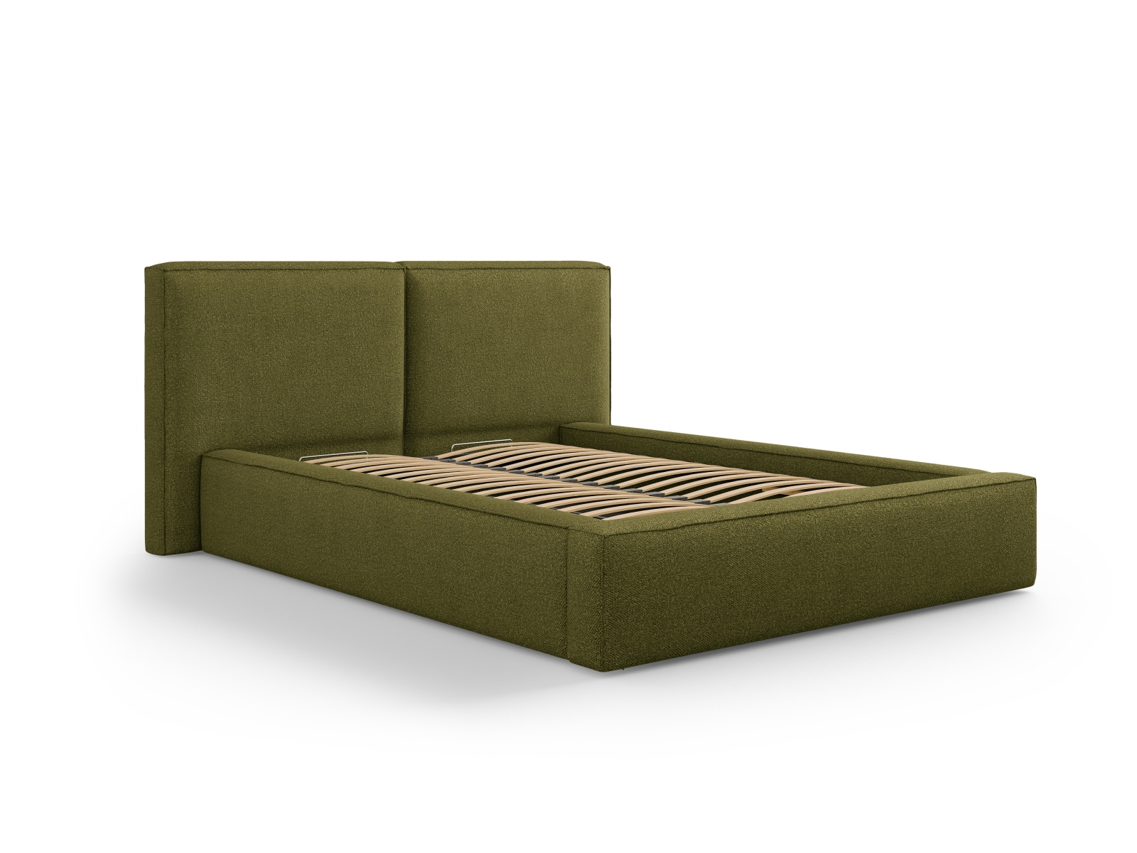 Boucle Storage Bed With Double Headboard, "Jodie", 234x228x108
