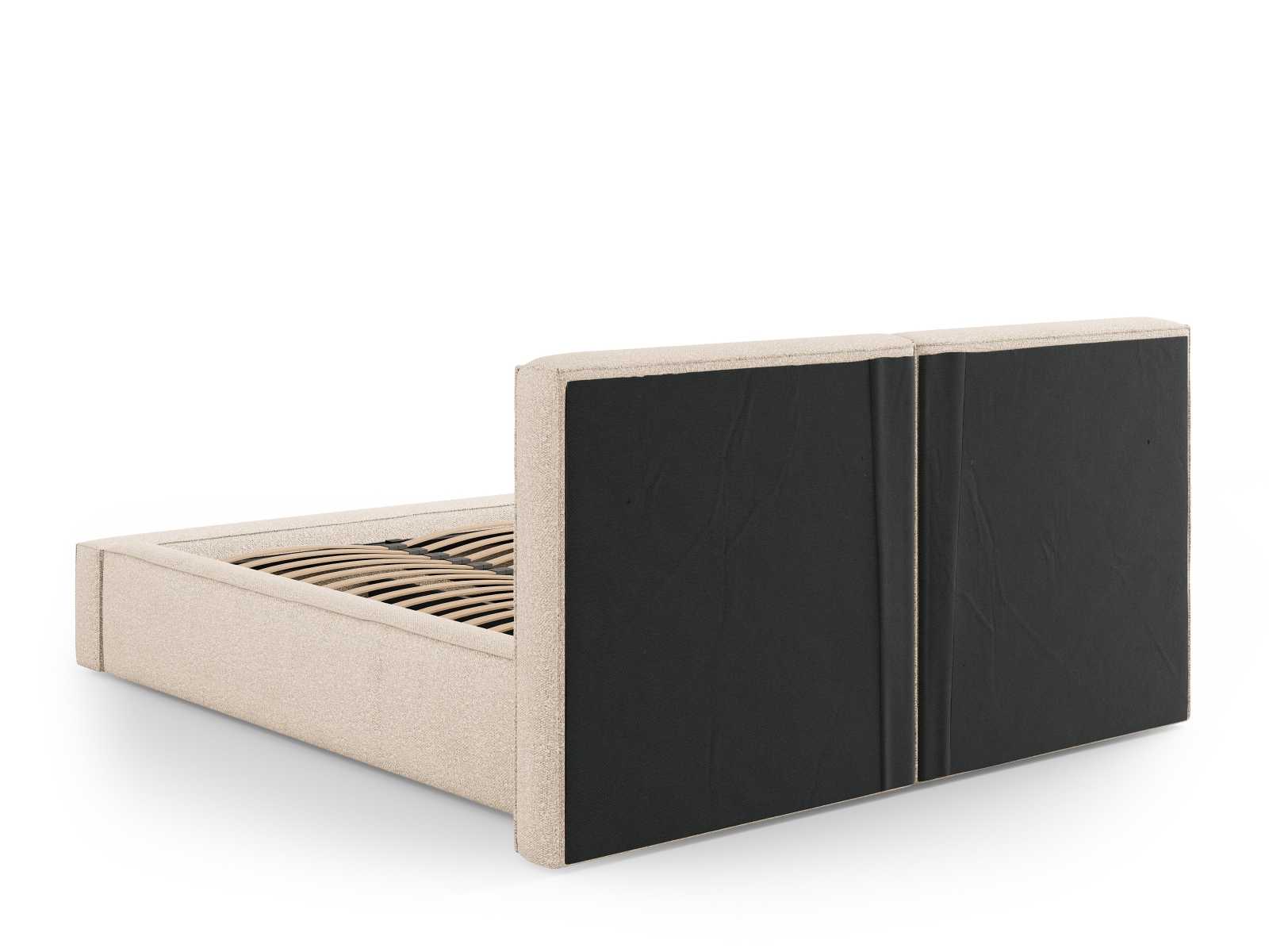 Boucle Storage Bed With Double Headboard, "Jodie", 194x228x108