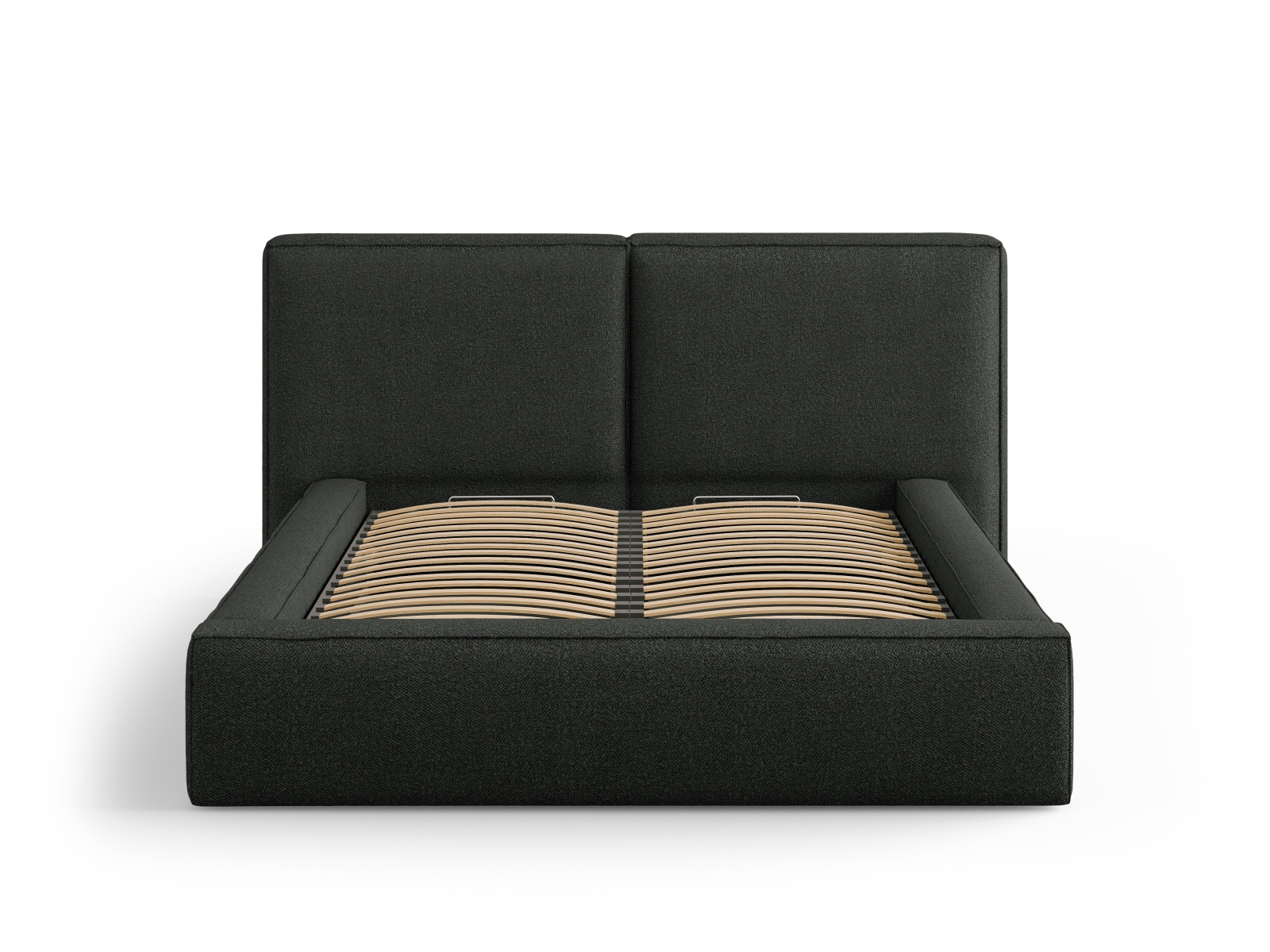 Boucle Storage Bed With Double Headboard, "Jodie", 194x228x108