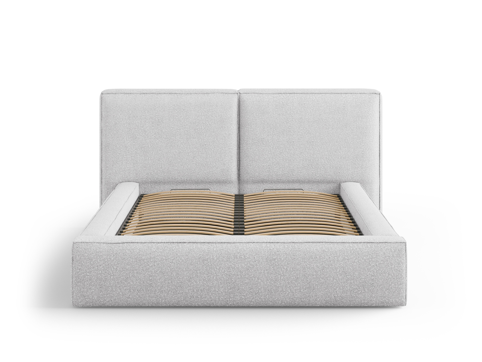 Boucle Storage Bed With Double Headboard, "Jodie", 194x228x108