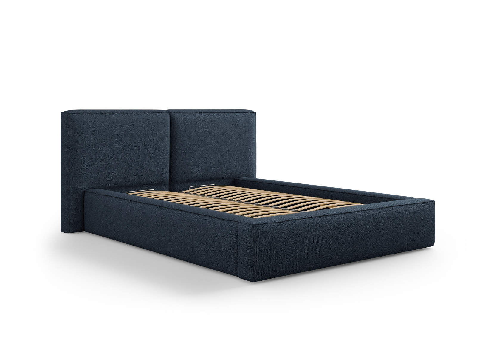 Boucle Storage Bed With Double Headboard, "Jodie", 194x228x108