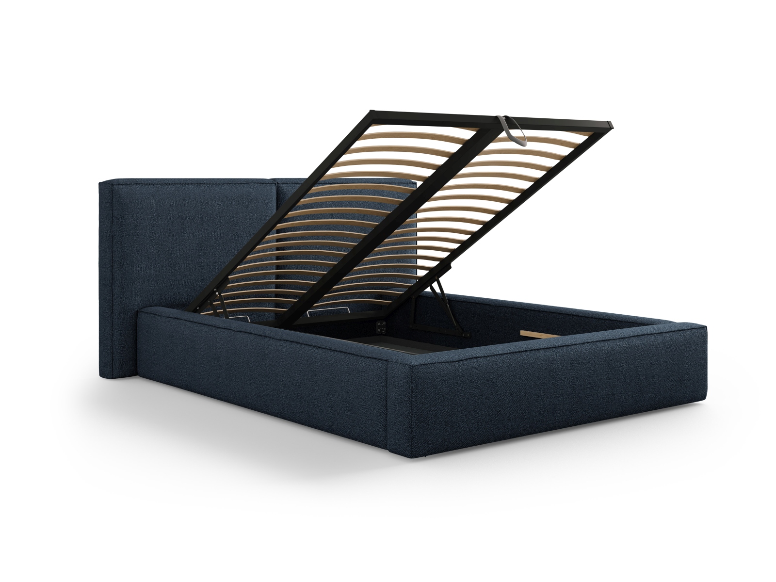 Boucle Storage Bed With Double Headboard, "Jodie", 194x228x108