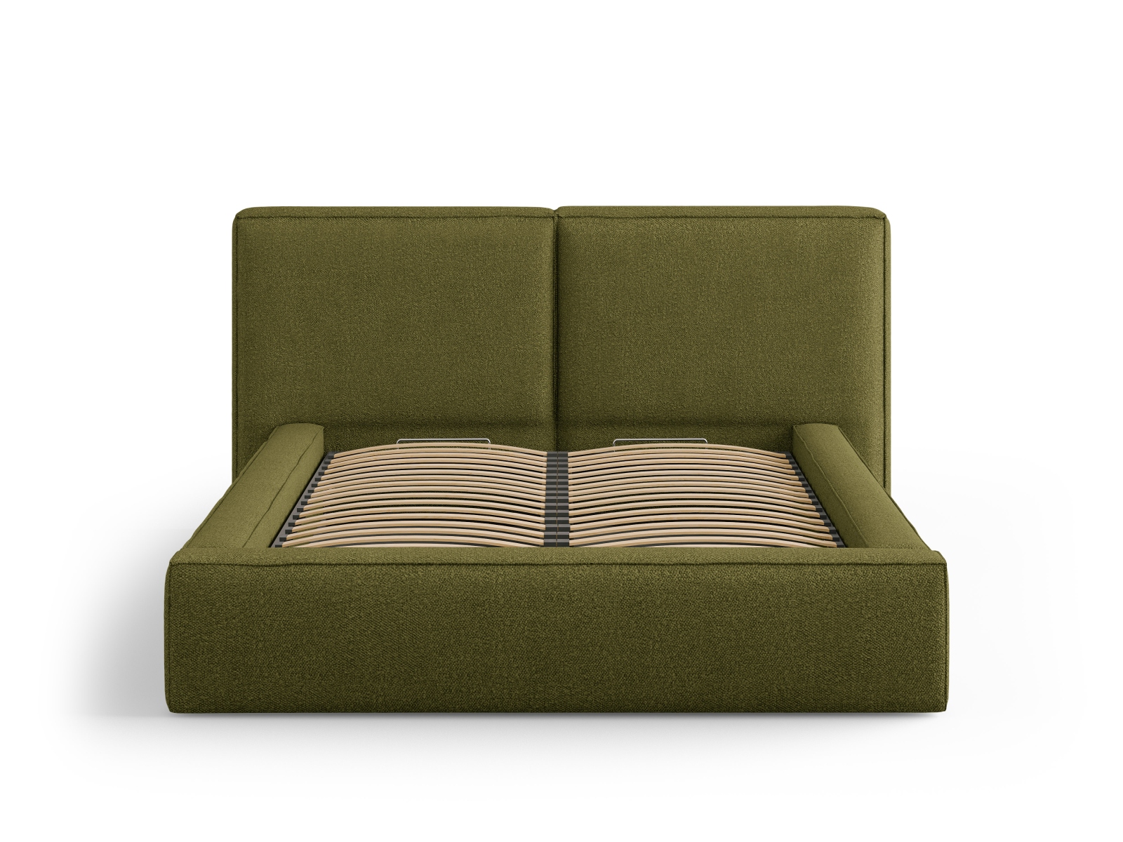 Boucle Storage Bed With Double Headboard, "Jodie", 194x228x108