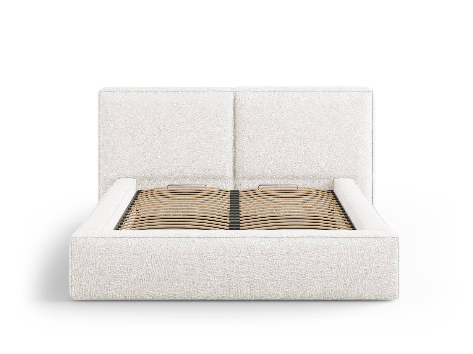 Boucle Storage Bed With Double Headboard, "Jodie", 251x228x108