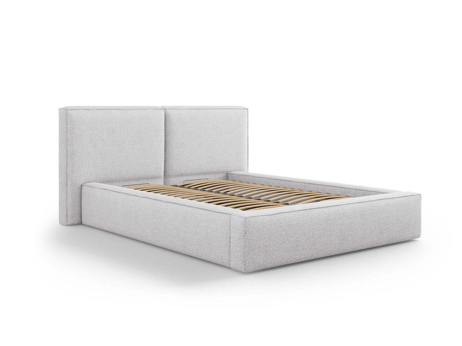 Boucle Storage Bed With Double Headboard, "Jodie", 251x228x108