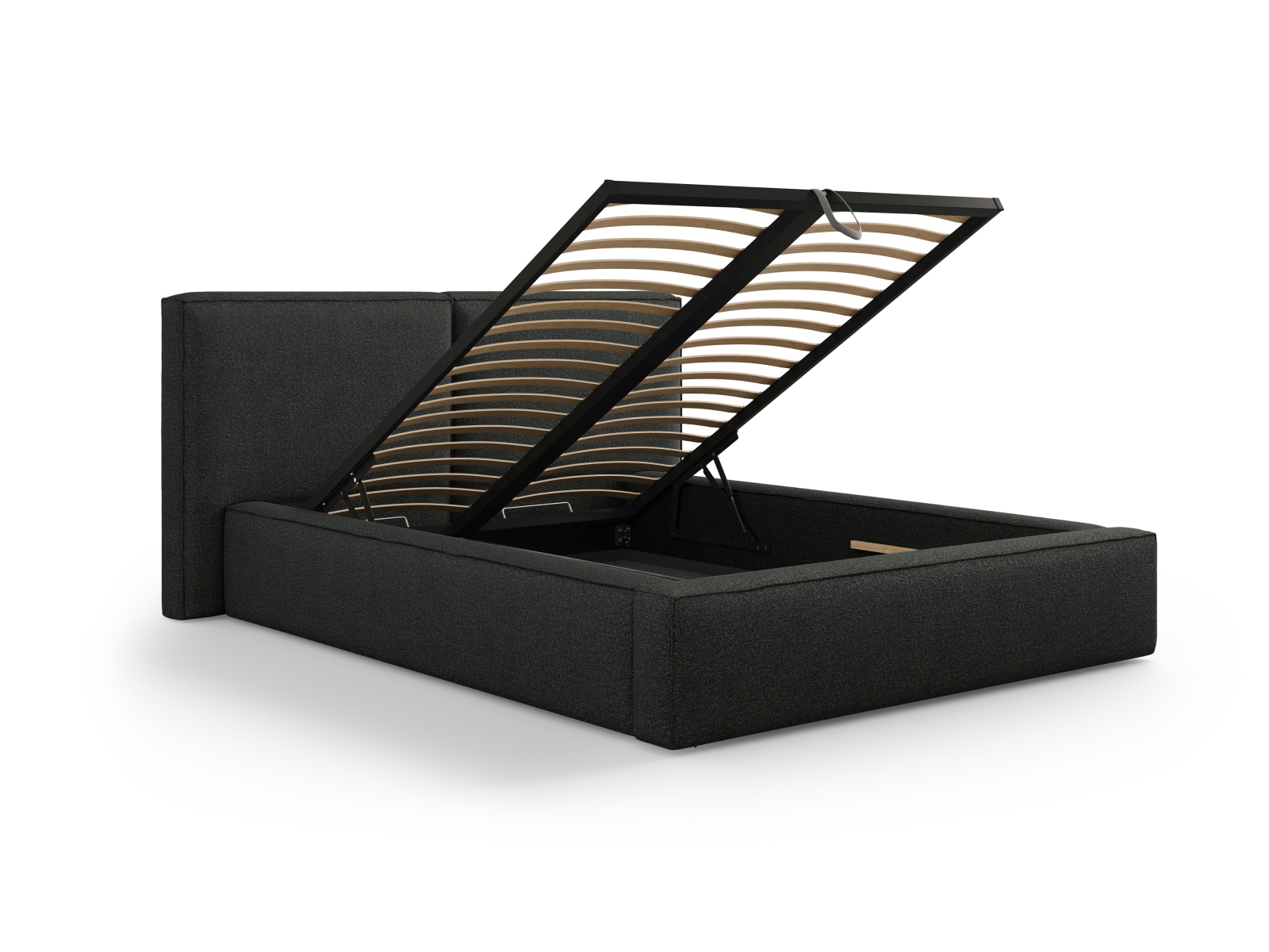 Boucle Storage Bed With Double Headboard, "Jodie", 251x228x108