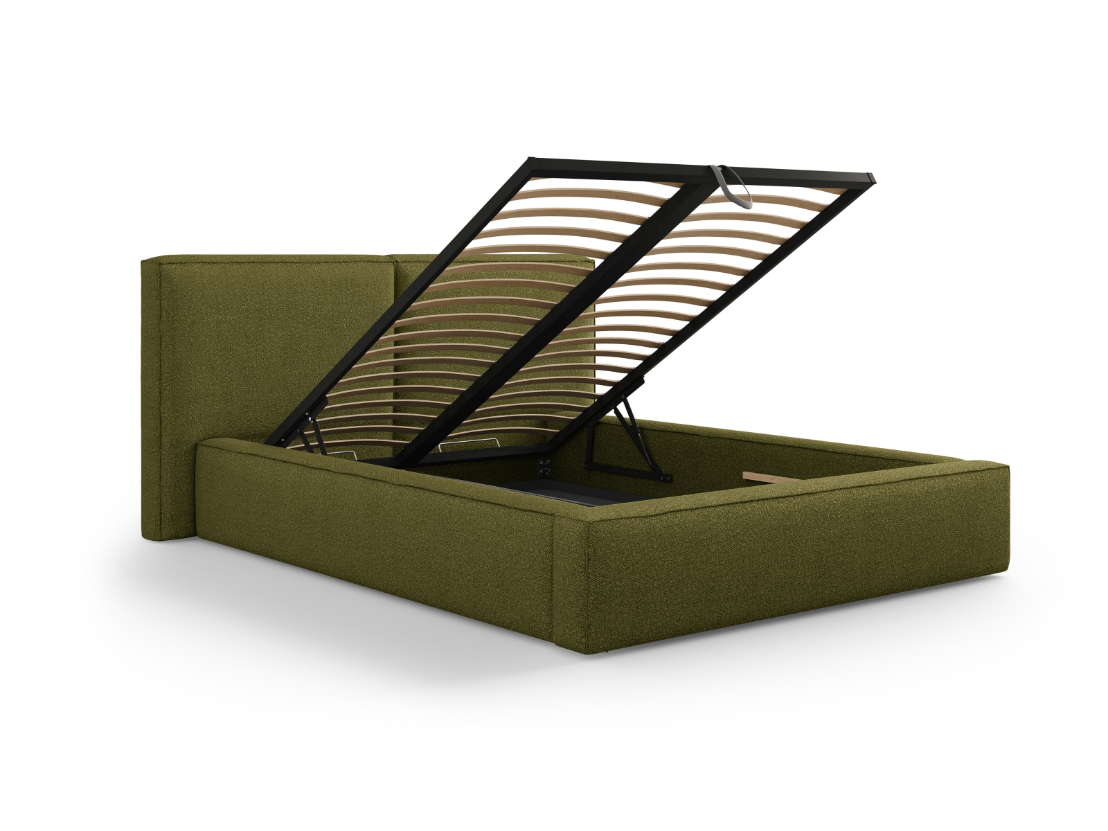 Boucle Storage Bed With Double Headboard, "Jodie", 251x228x108