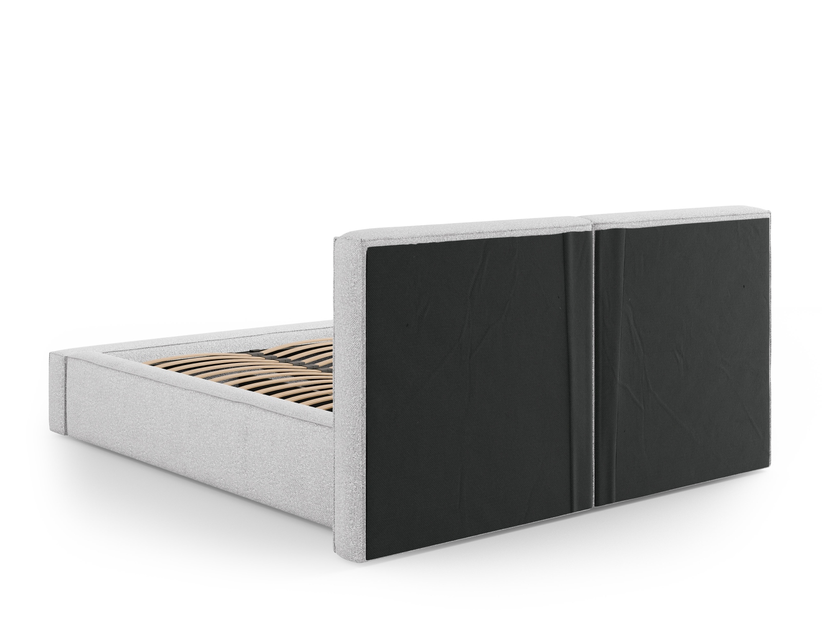 Boucle Storage Bed With Double Headboard, "Jodie", 214x228x108