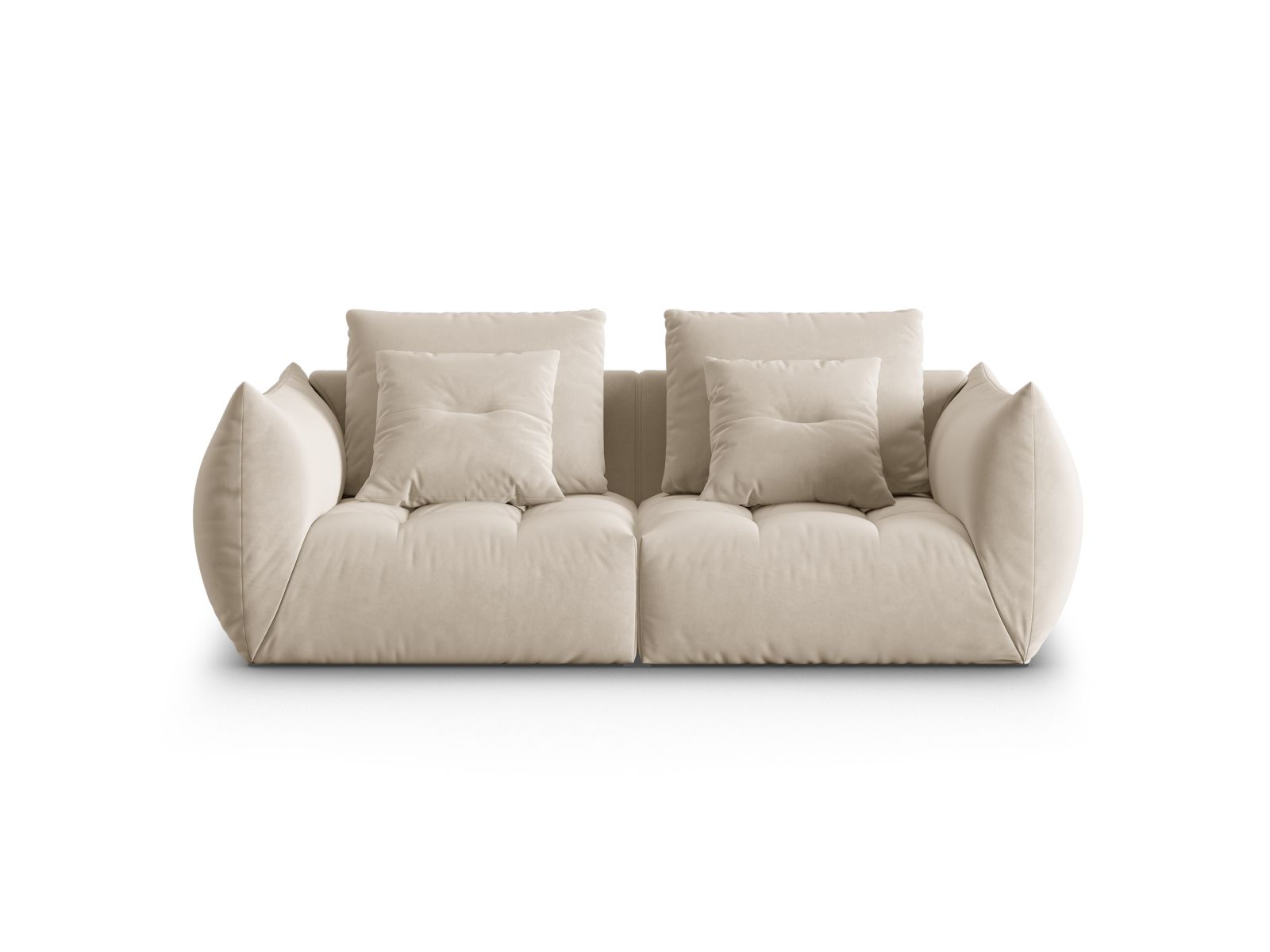 Velvet Modular Sofa, "Bloom", 3 Seats, 232x107x97