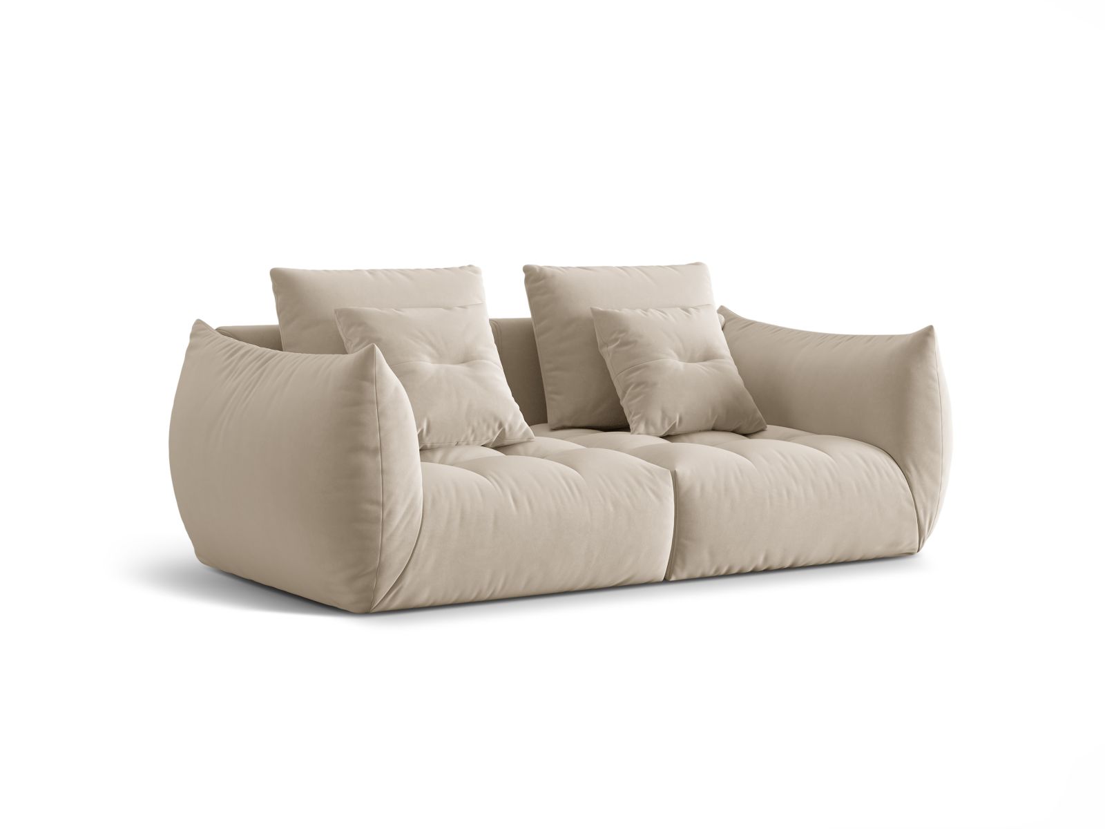 Velvet Modular Sofa, "Bloom", 3 Seats, 232x107x97