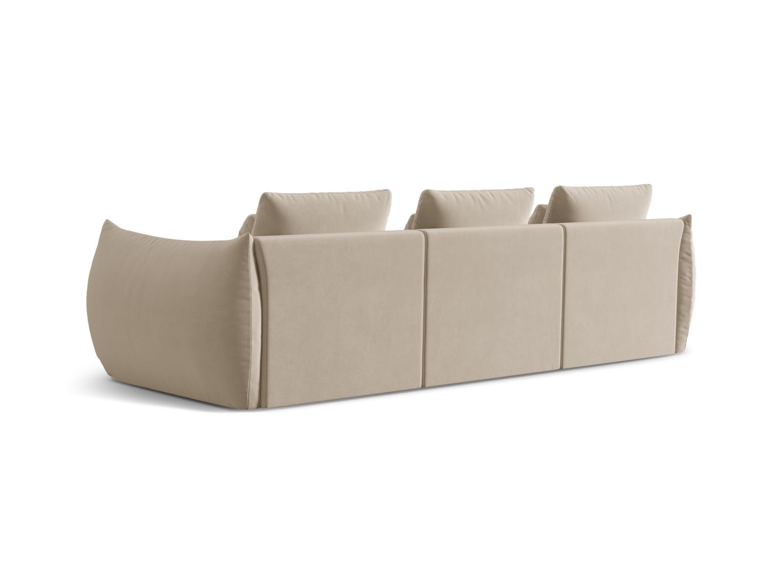 Velvet Modular Sofa, "Bloom", 4 Seats, 327x107x97