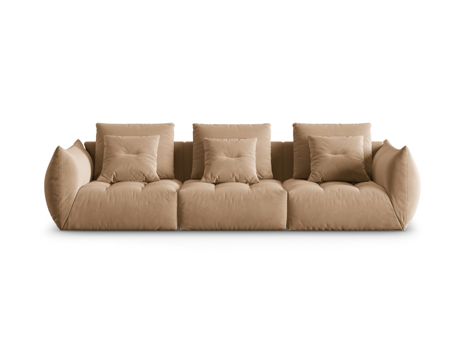 Velvet Modular Sofa, "Bloom", 4 Seats, 327x107x97