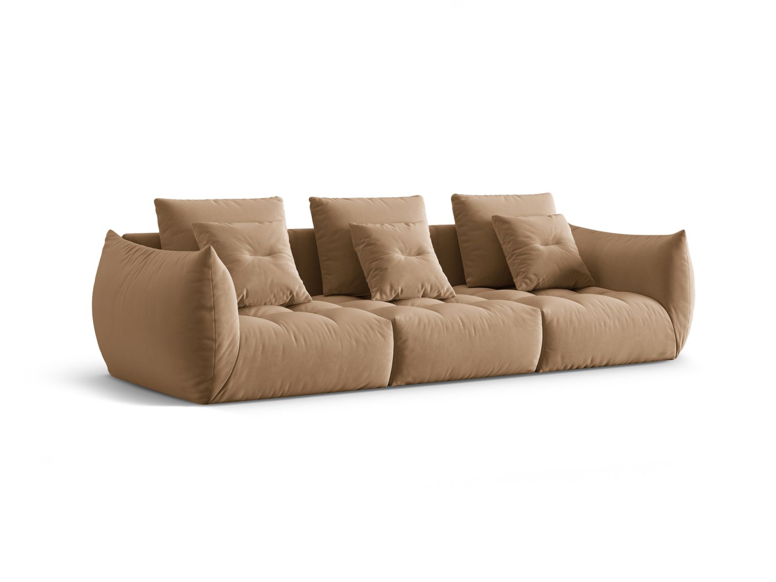 Velvet Modular Sofa, "Bloom", 4 Seats, 327x107x97