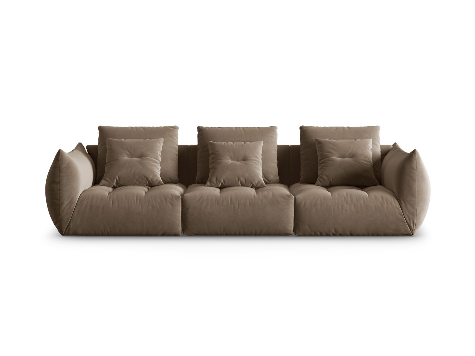 Velvet Modular Sofa, "Bloom", 4 Seats, 327x107x97