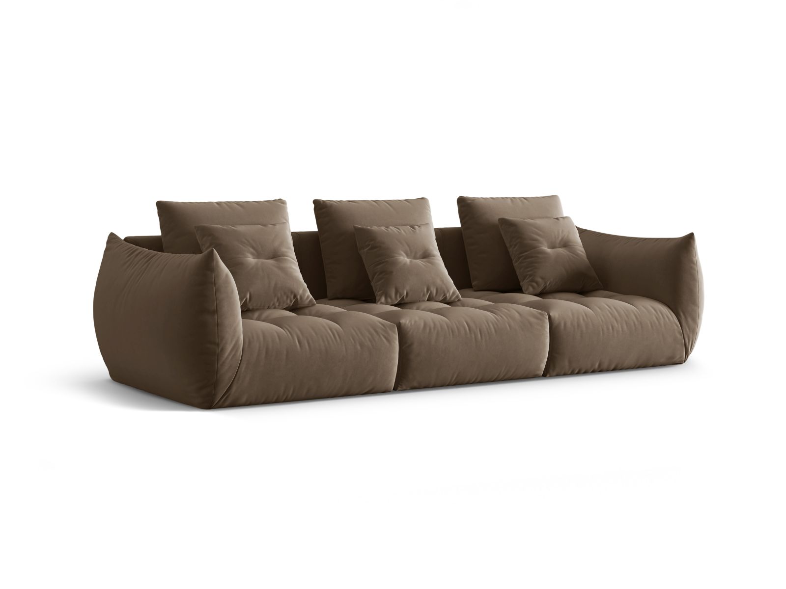 Velvet Modular Sofa, "Bloom", 4 Seats, 327x107x97