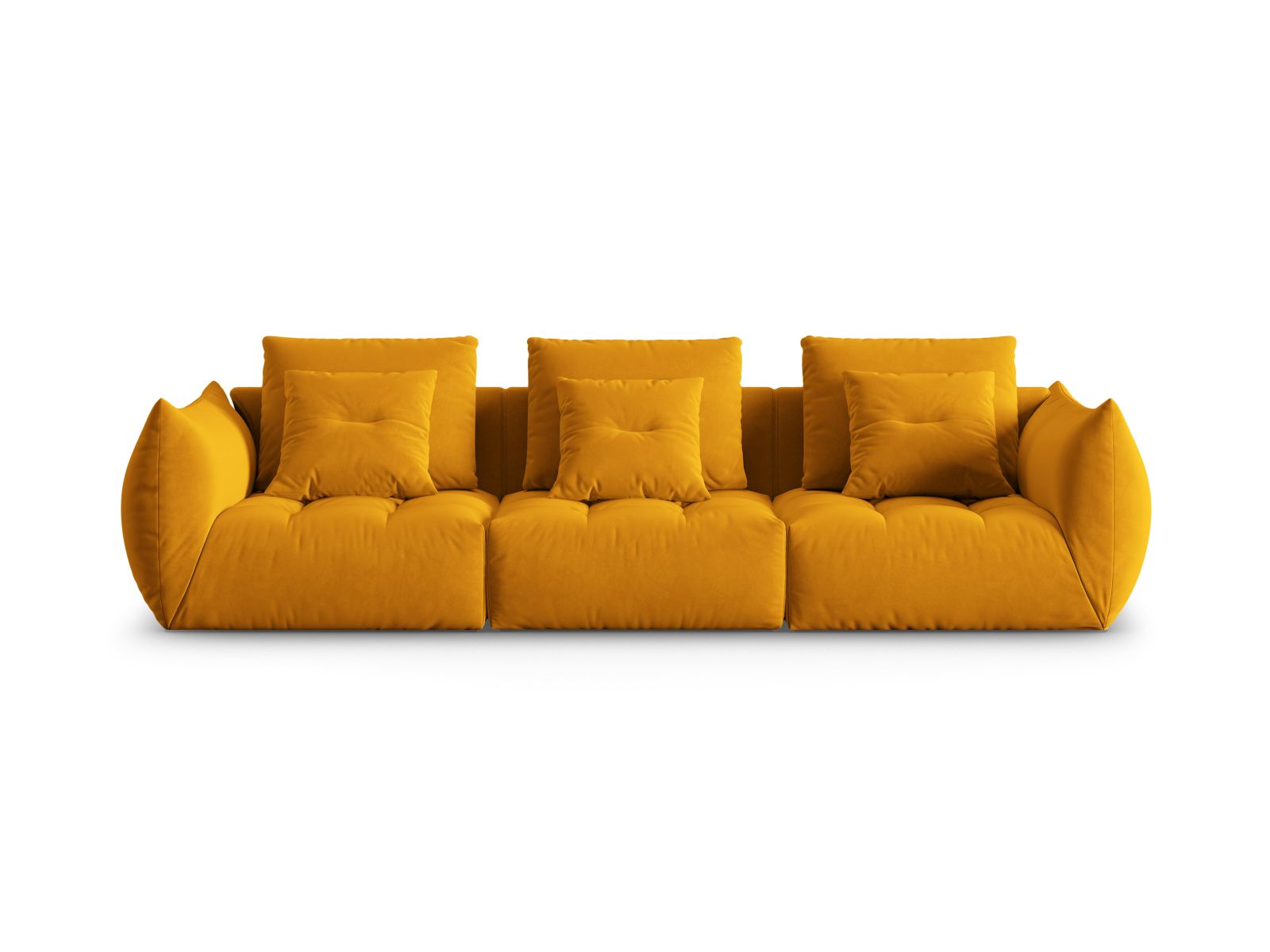 Velvet Modular Sofa, "Bloom", 4 Seats, 327x107x97