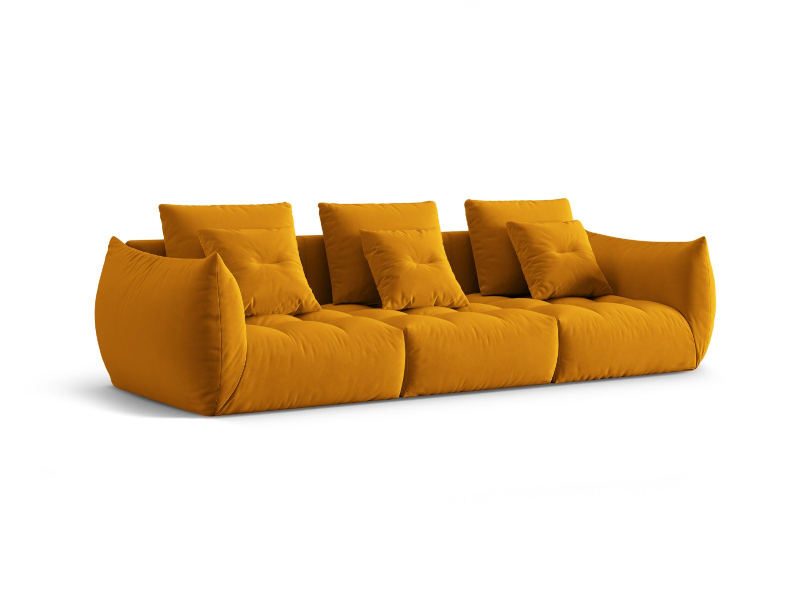 Velvet Modular Sofa, "Bloom", 4 Seats, 327x107x97