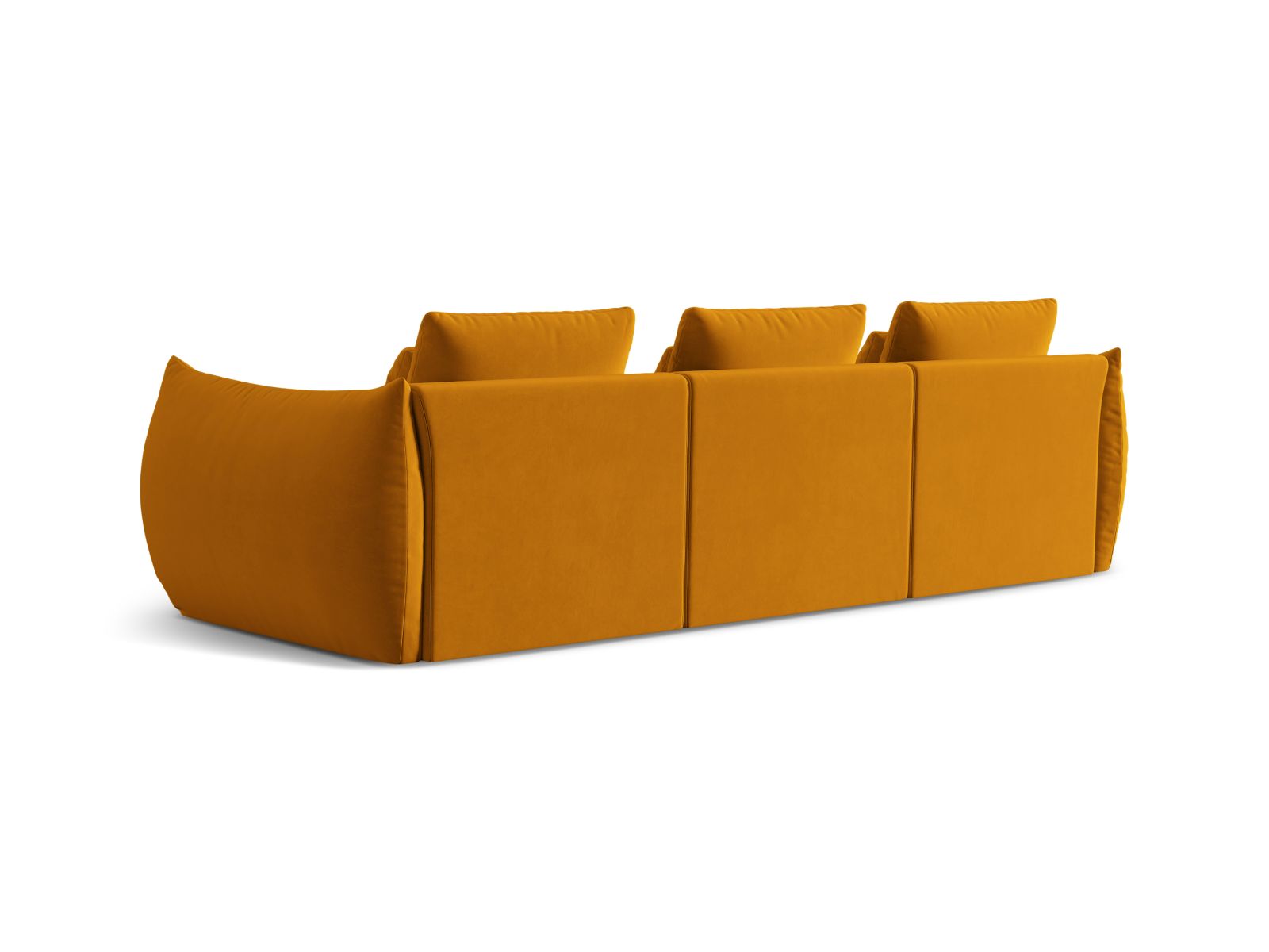 Velvet Modular Sofa, "Bloom", 4 Seats, 327x107x97