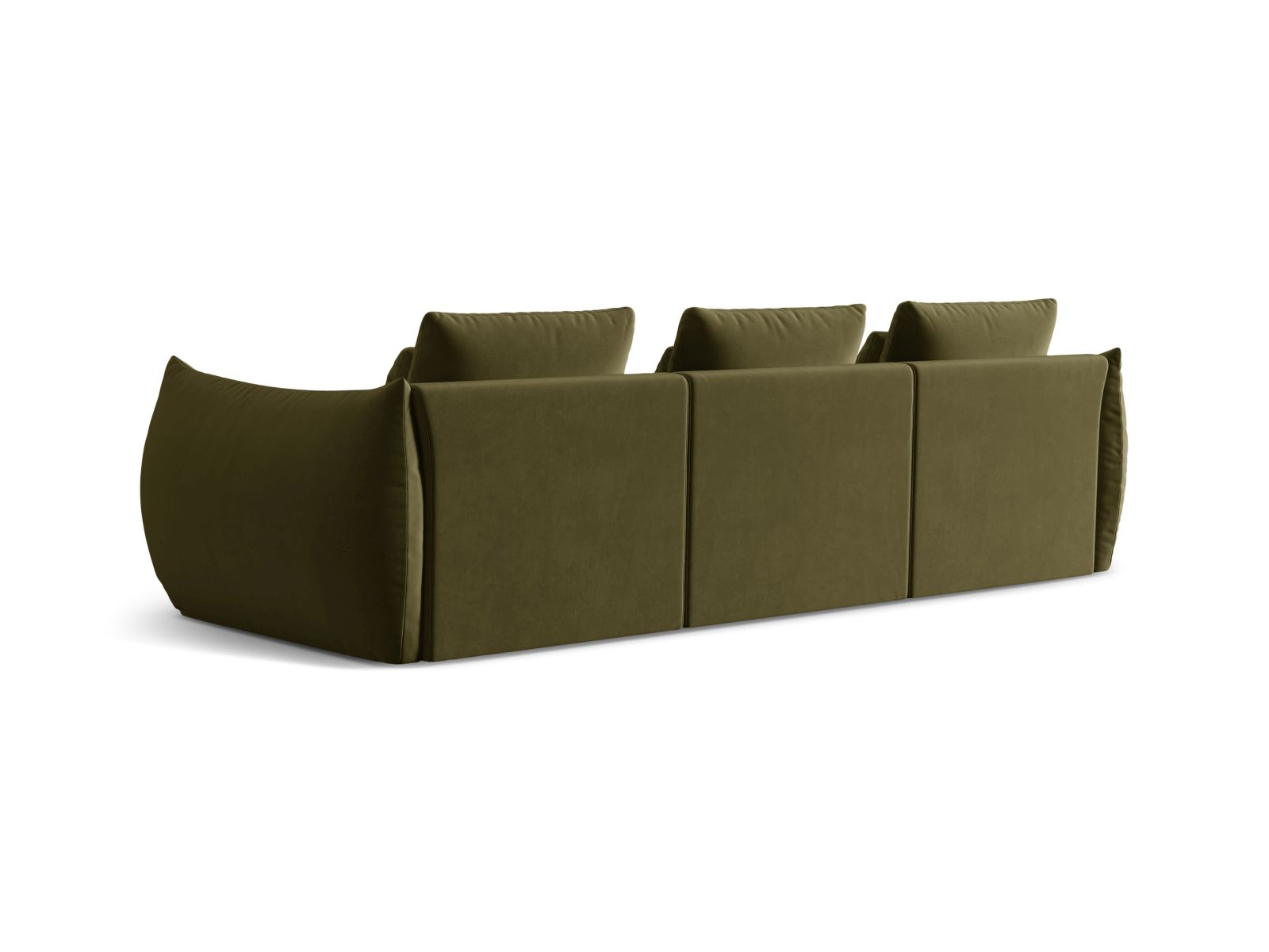 Velvet Modular Sofa, "Bloom", 4 Seats, 327x107x97