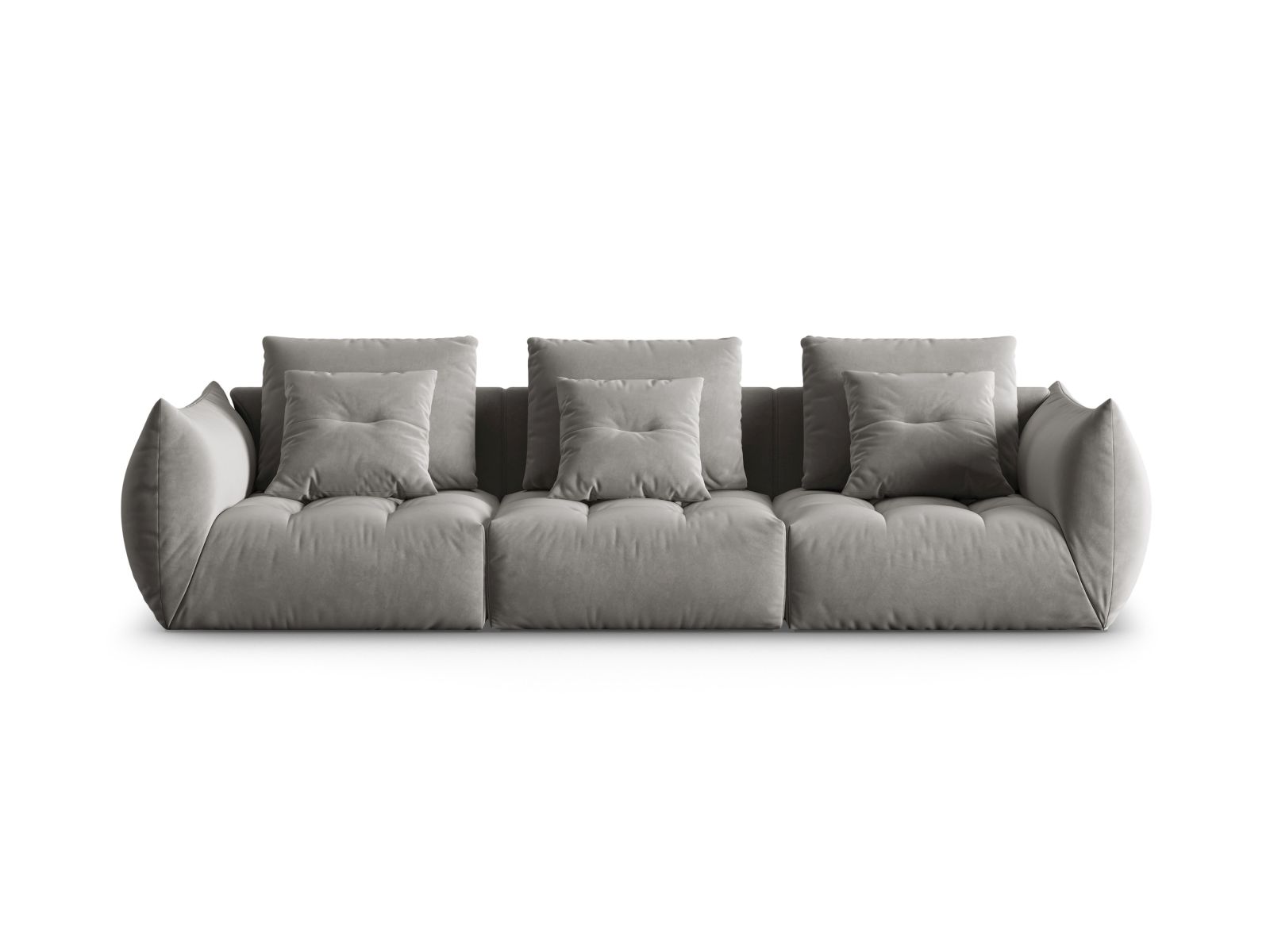 Velvet Modular Sofa, "Bloom", 4 Seats, 327x107x97