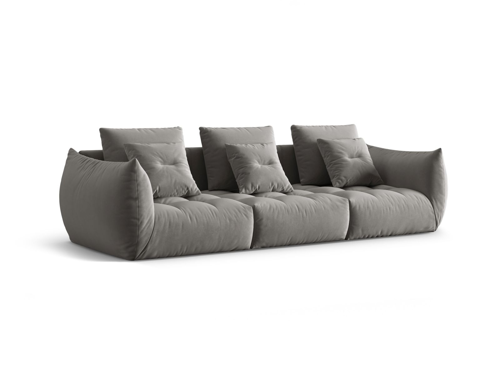 Velvet Modular Sofa, "Bloom", 4 Seats, 327x107x97