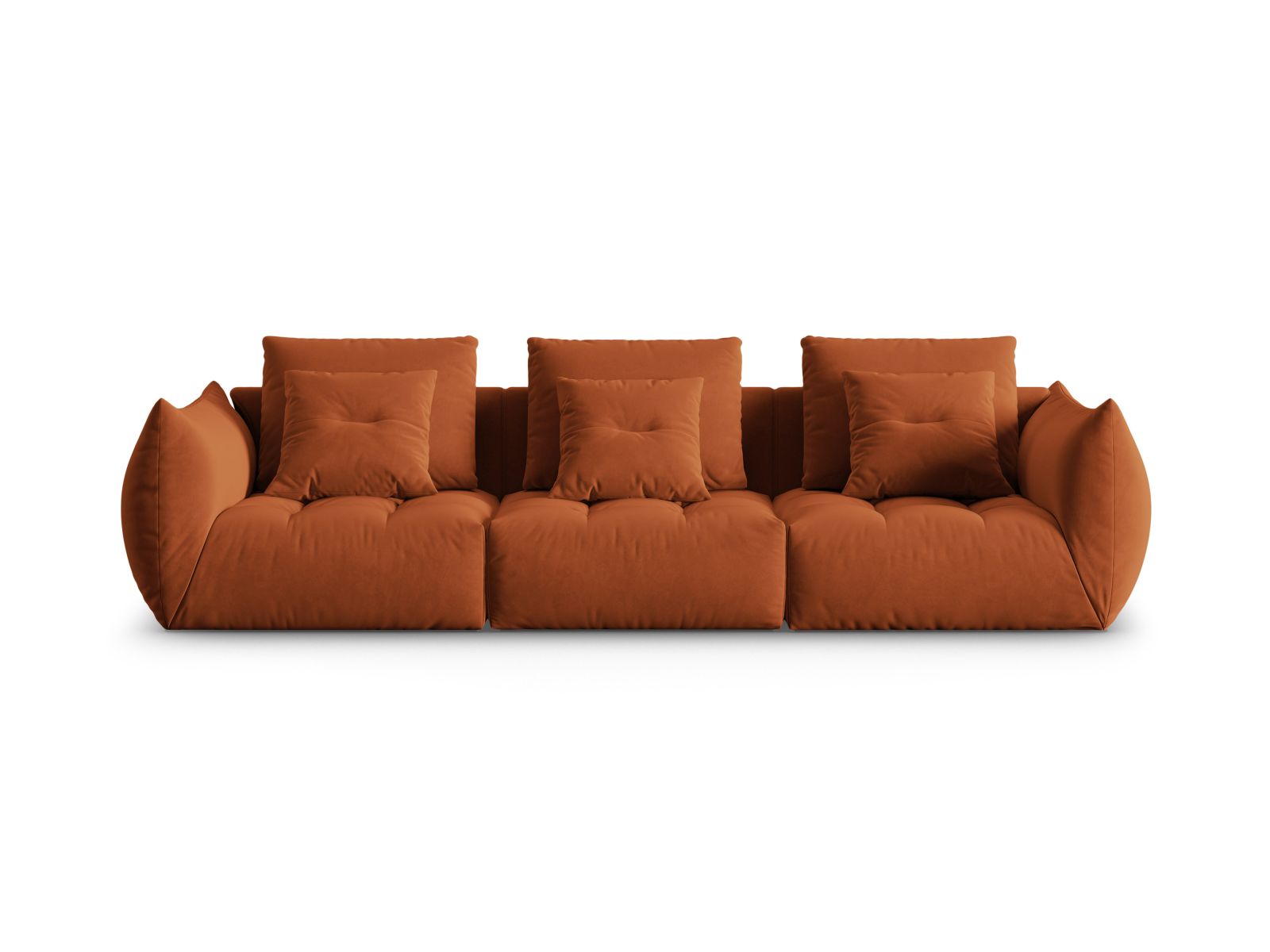 Velvet Modular Sofa, "Bloom", 4 Seats, 327x107x97