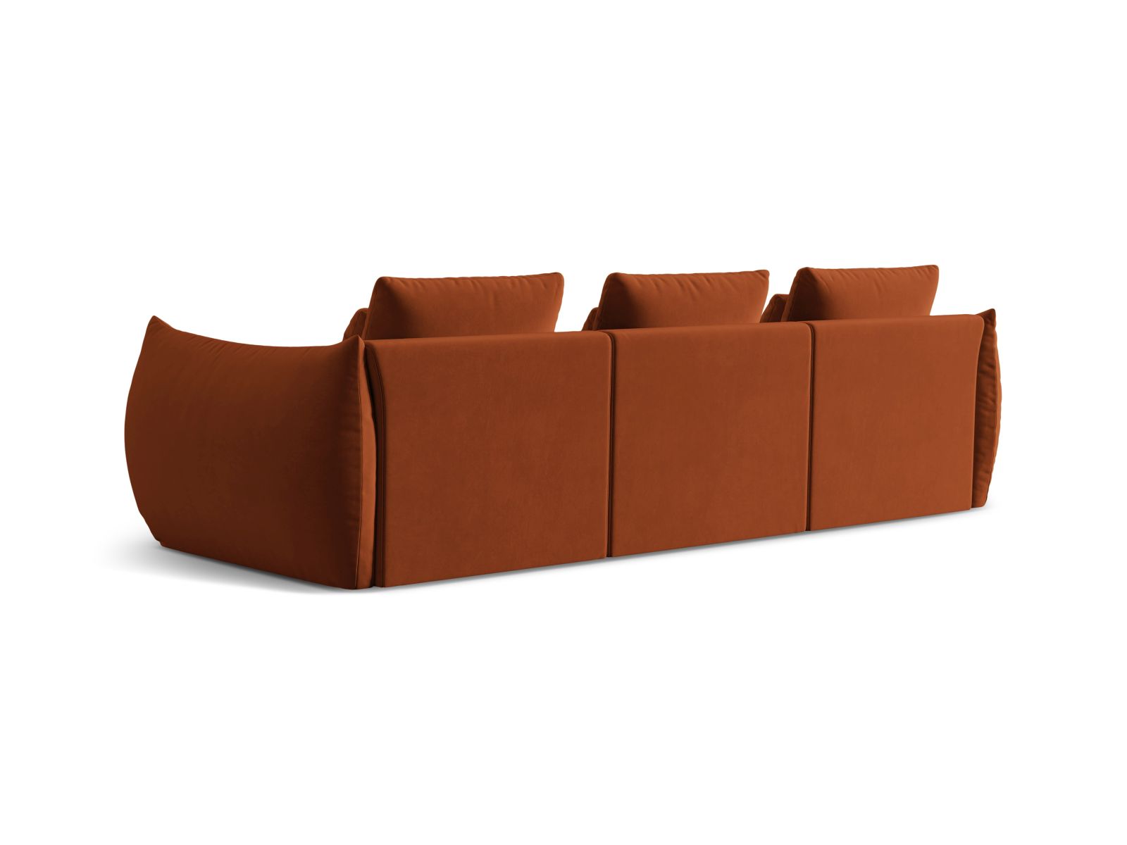 Velvet Modular Sofa, "Bloom", 4 Seats, 327x107x97