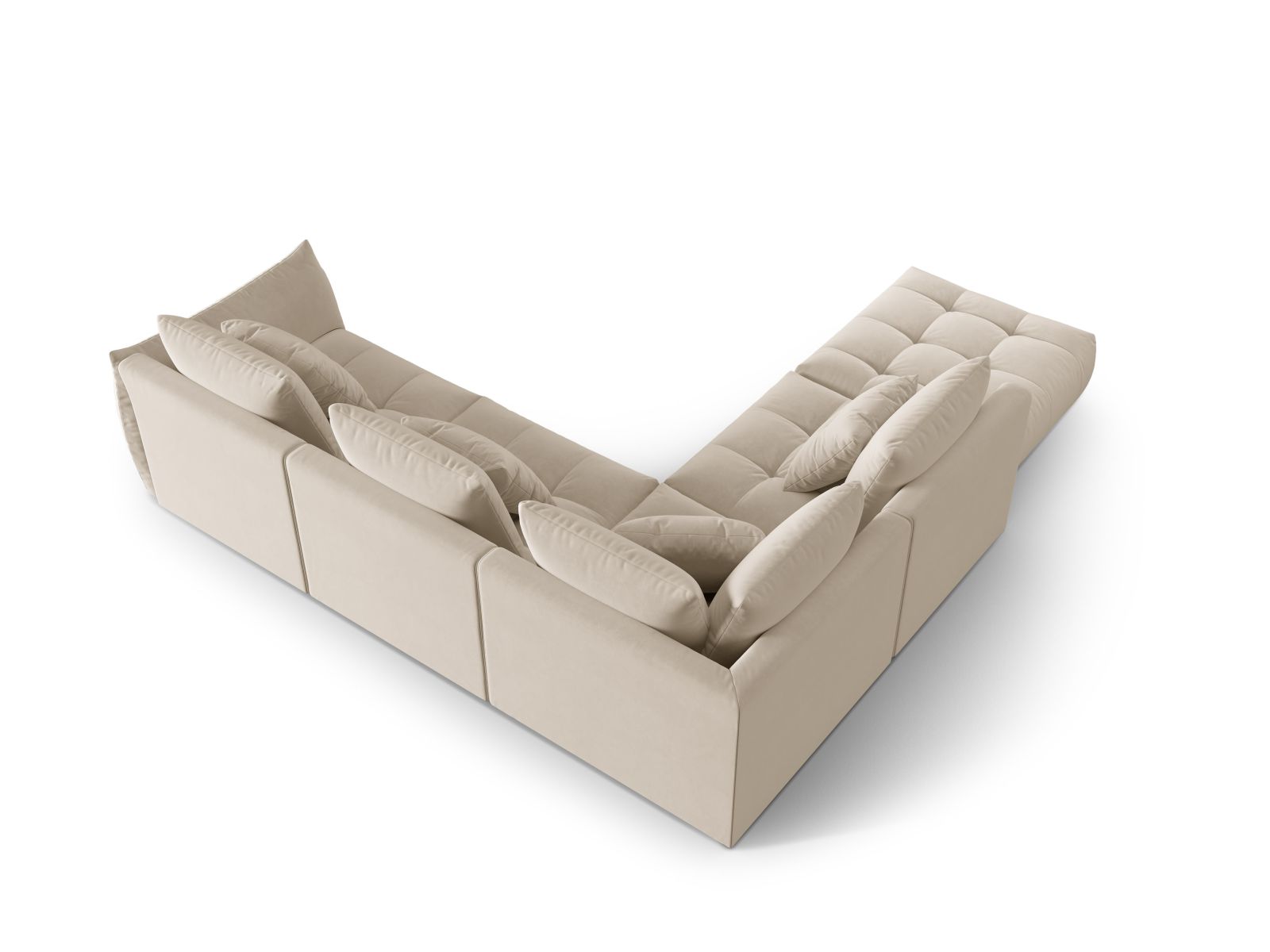 Velvet Modular Left Corner Sofa, "Bloom", 4 Seats, 316x307x97