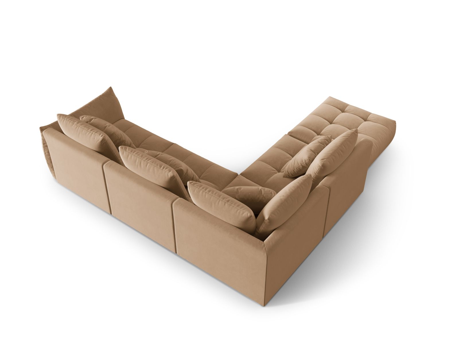 Velvet Modular Left Corner Sofa, "Bloom", 4 Seats, 316x307x97