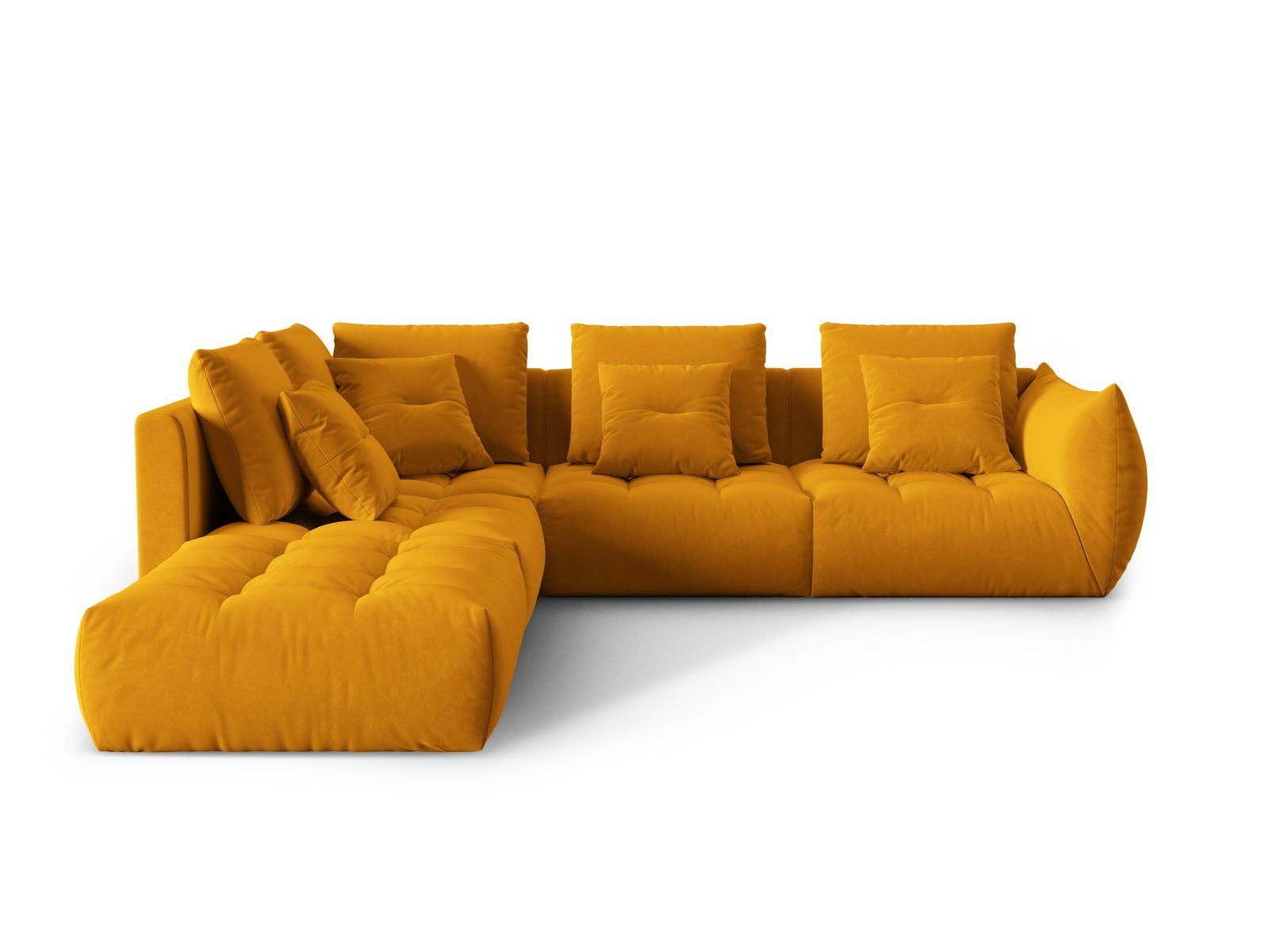 Velvet Modular Left Corner Sofa, "Bloom", 4 Seats, 316x307x97