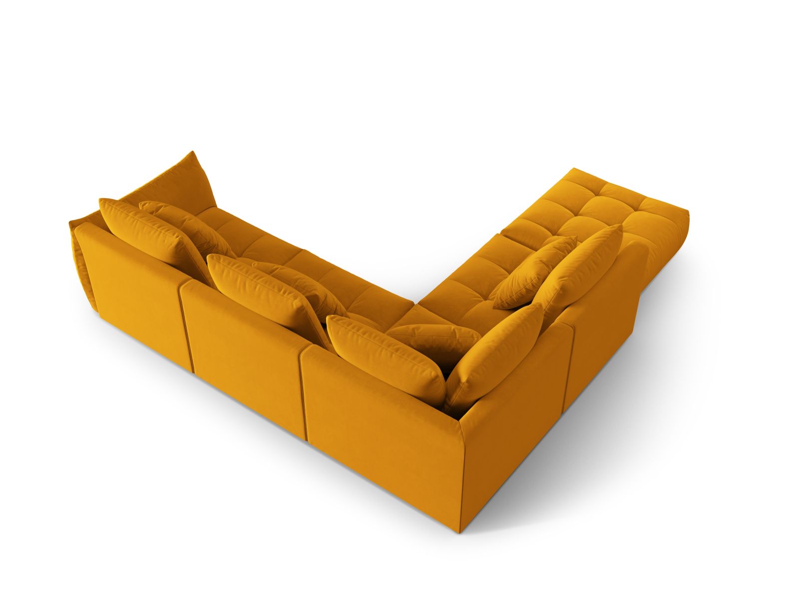 Velvet Modular Left Corner Sofa, "Bloom", 4 Seats, 316x307x97