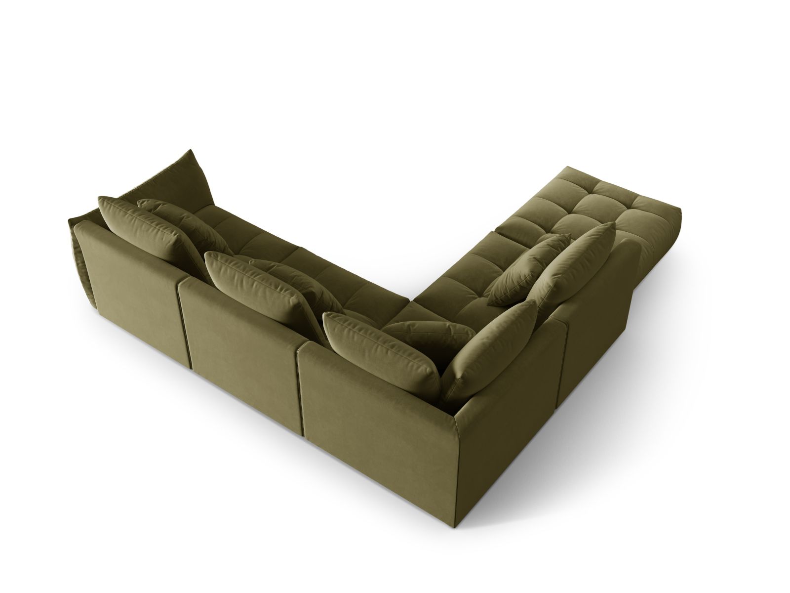 Velvet Modular Left Corner Sofa, "Bloom", 4 Seats, 316x307x97