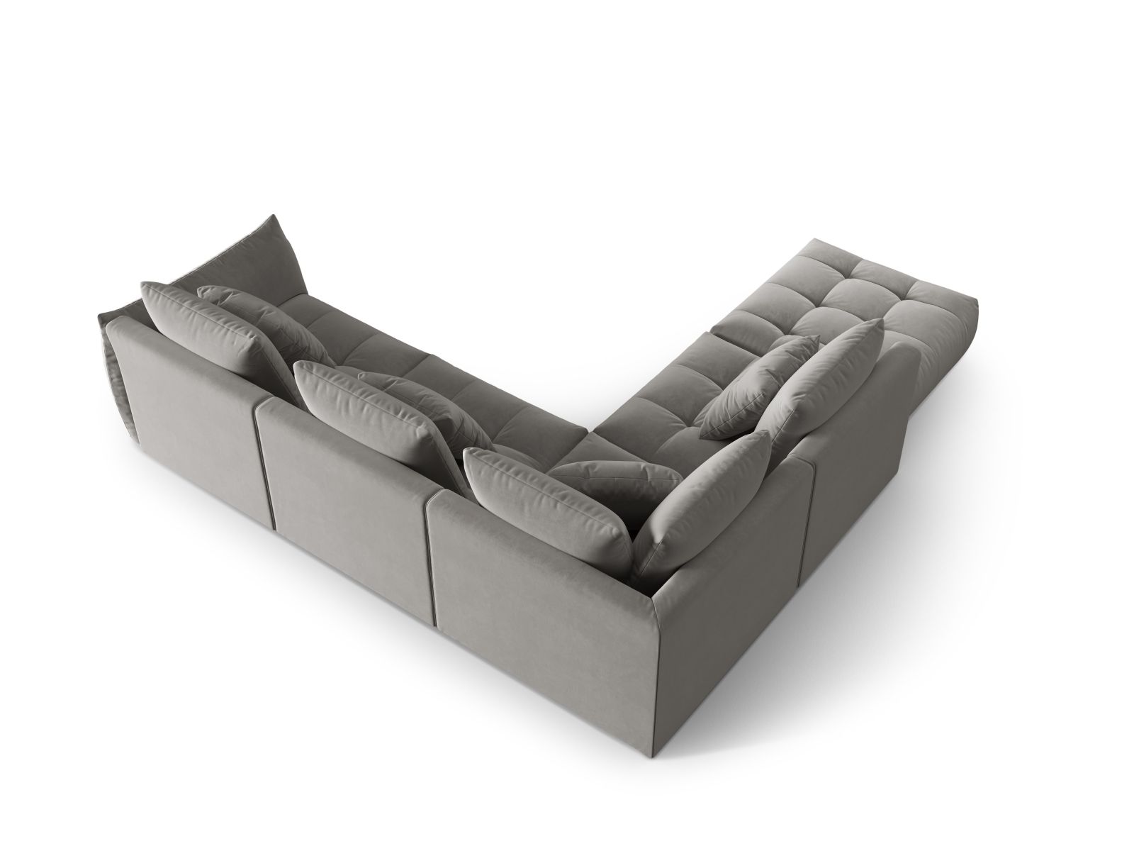 Velvet Modular Left Corner Sofa, "Bloom", 4 Seats, 316x307x97