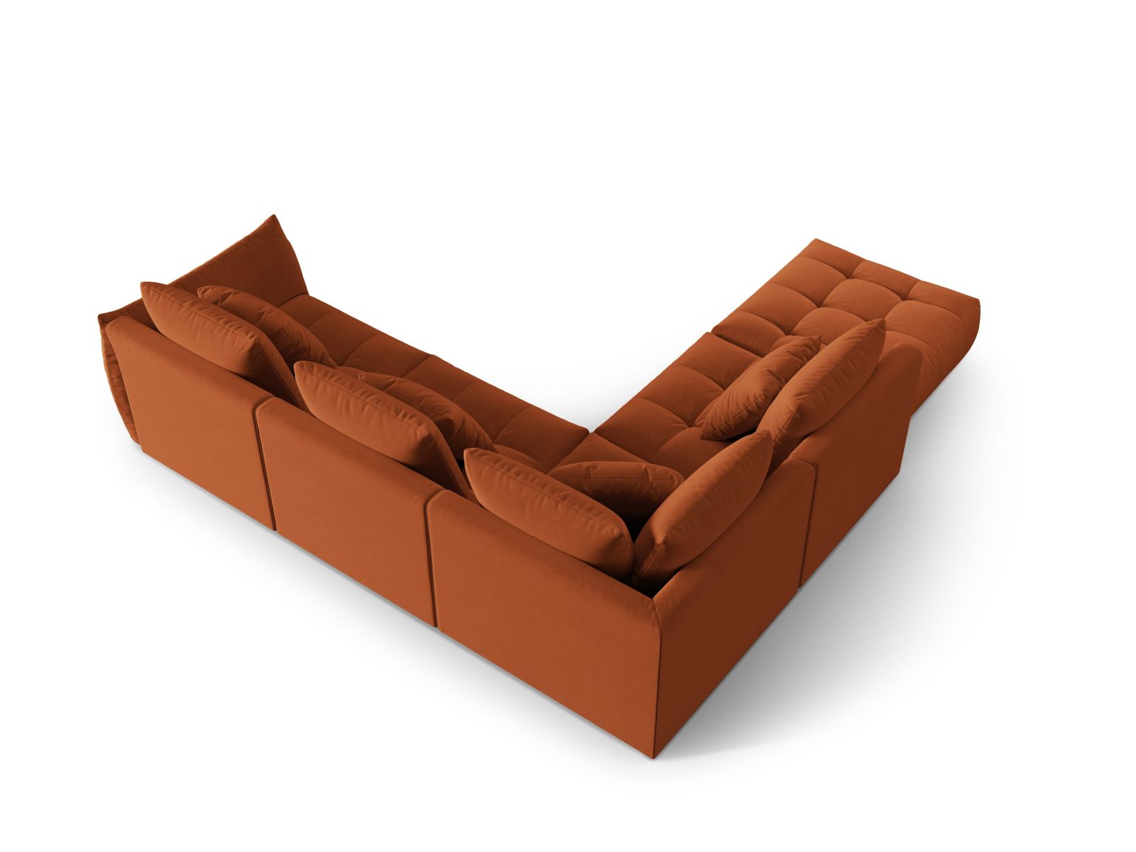 Velvet Modular Left Corner Sofa, "Bloom", 4 Seats, 316x307x97