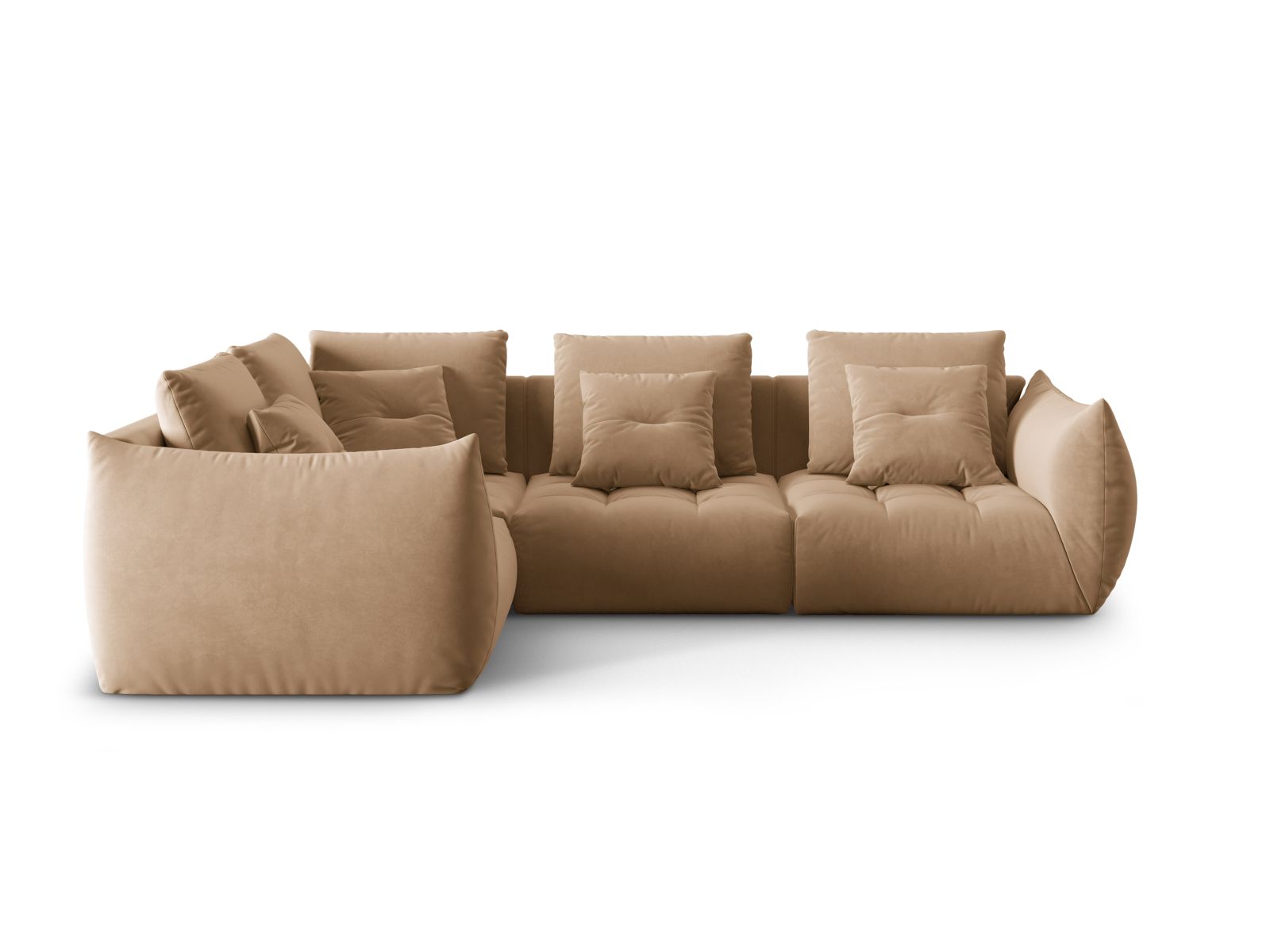 Velvet Modular Left Corner Sofa, "Bloom", 3 Seats, 316x222x97